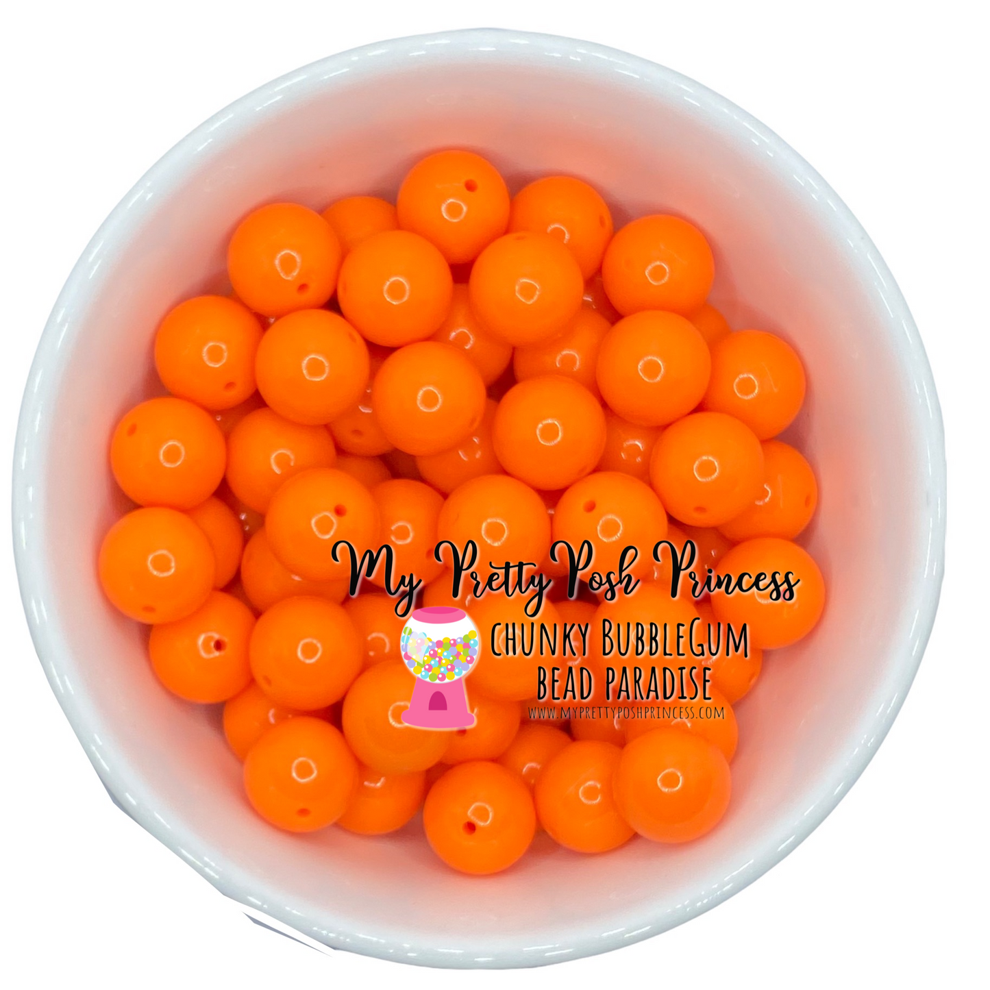 #15 - 12mm Orange Solid Acrylic Beads (20 Count)