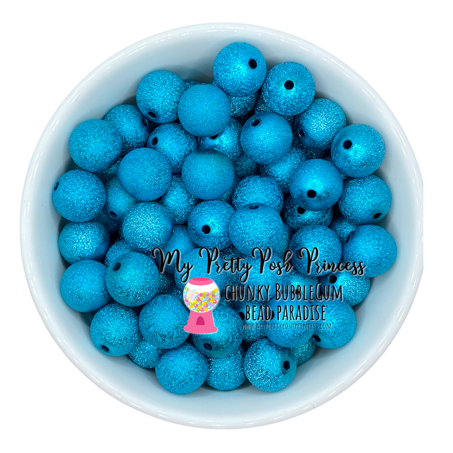 #894 - 20mm Aqua Stardust Acrylic Beads (1 Count)