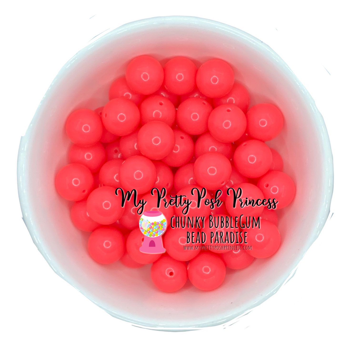 #367 - 20mm Neon Pink Solid Acrylic Beads (1 Count)