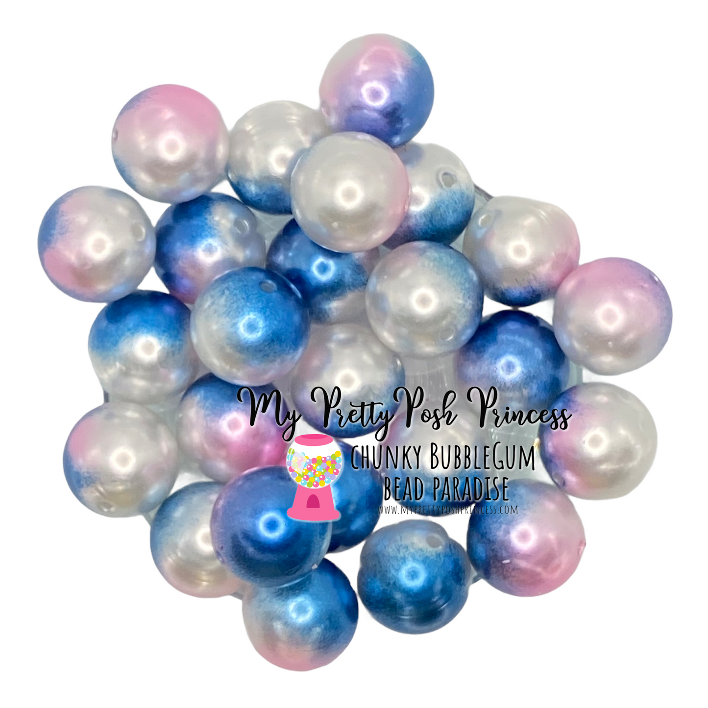 #534 - 20mm “Light Pink & Blue” Ombre Pearls (1 Count)