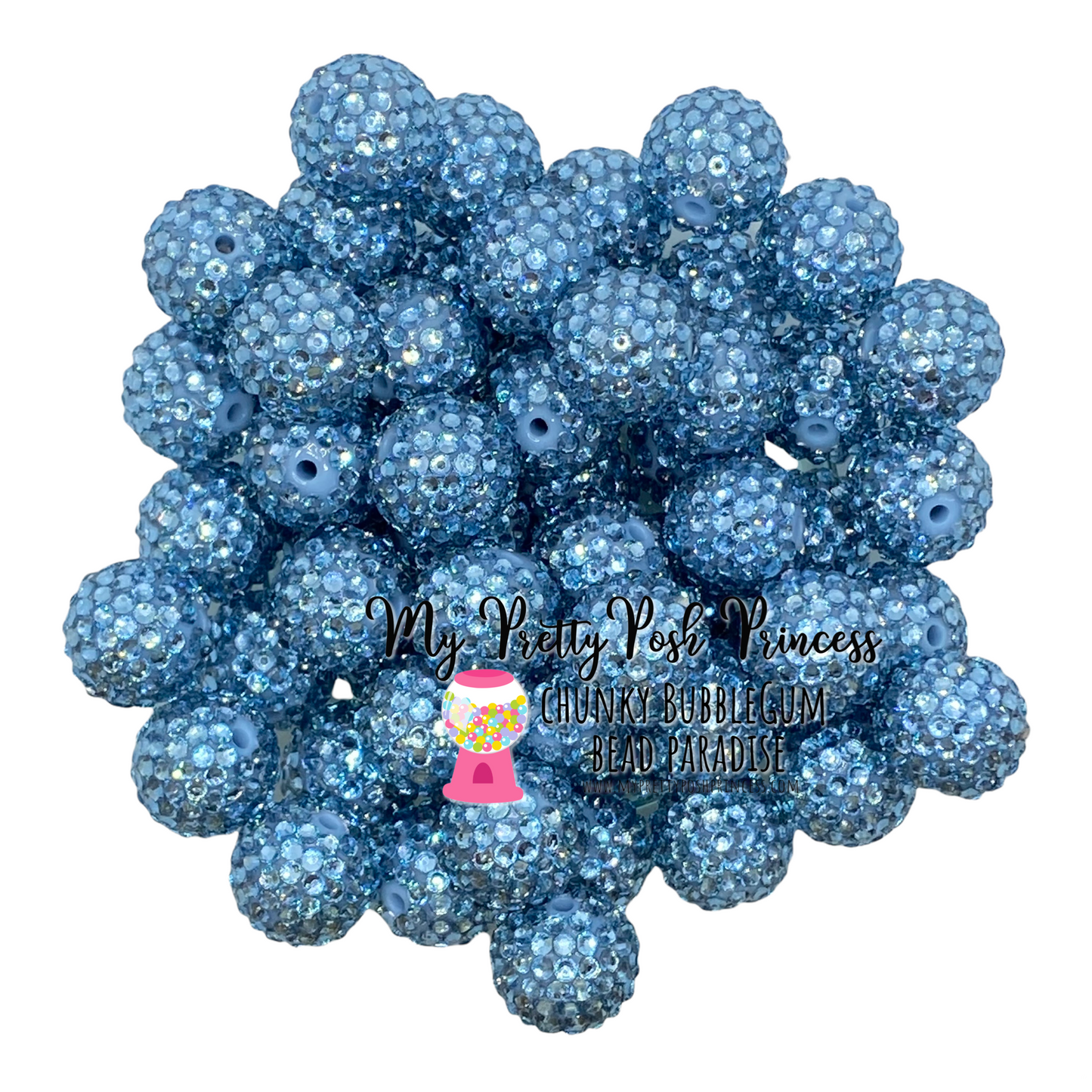 #1148 - 20mm Medium Blue Rhinestone Beads (1 Count)