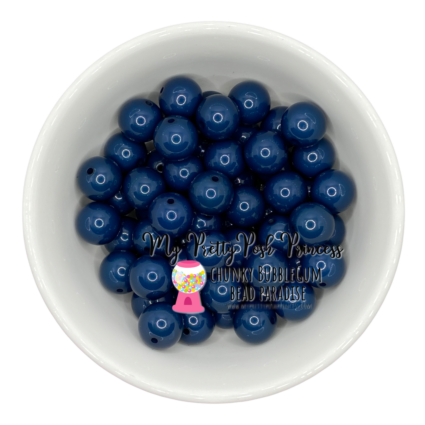 #312 - 20mm Peacock Blue Solid Acrylic Beads (1 Count)