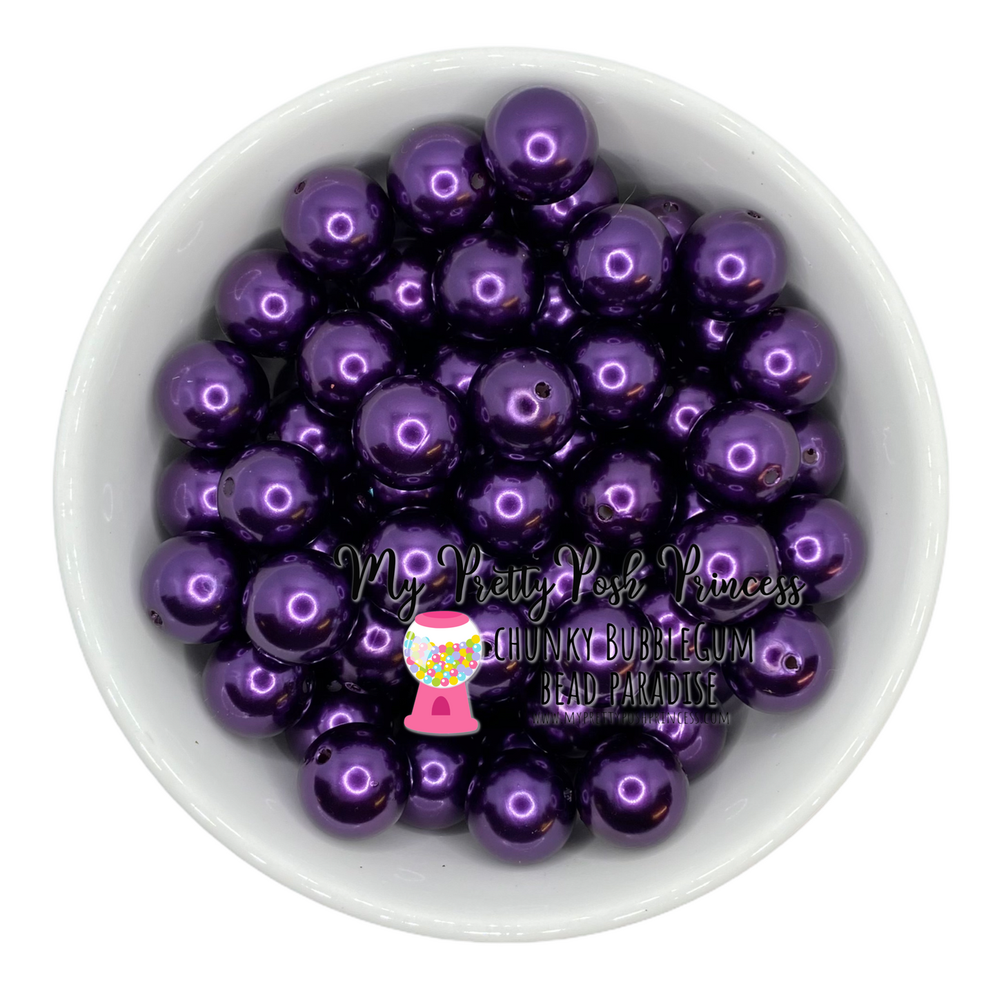 #416 - A70- 20mm Plum Pearl Acrylic Beads (1 Count)