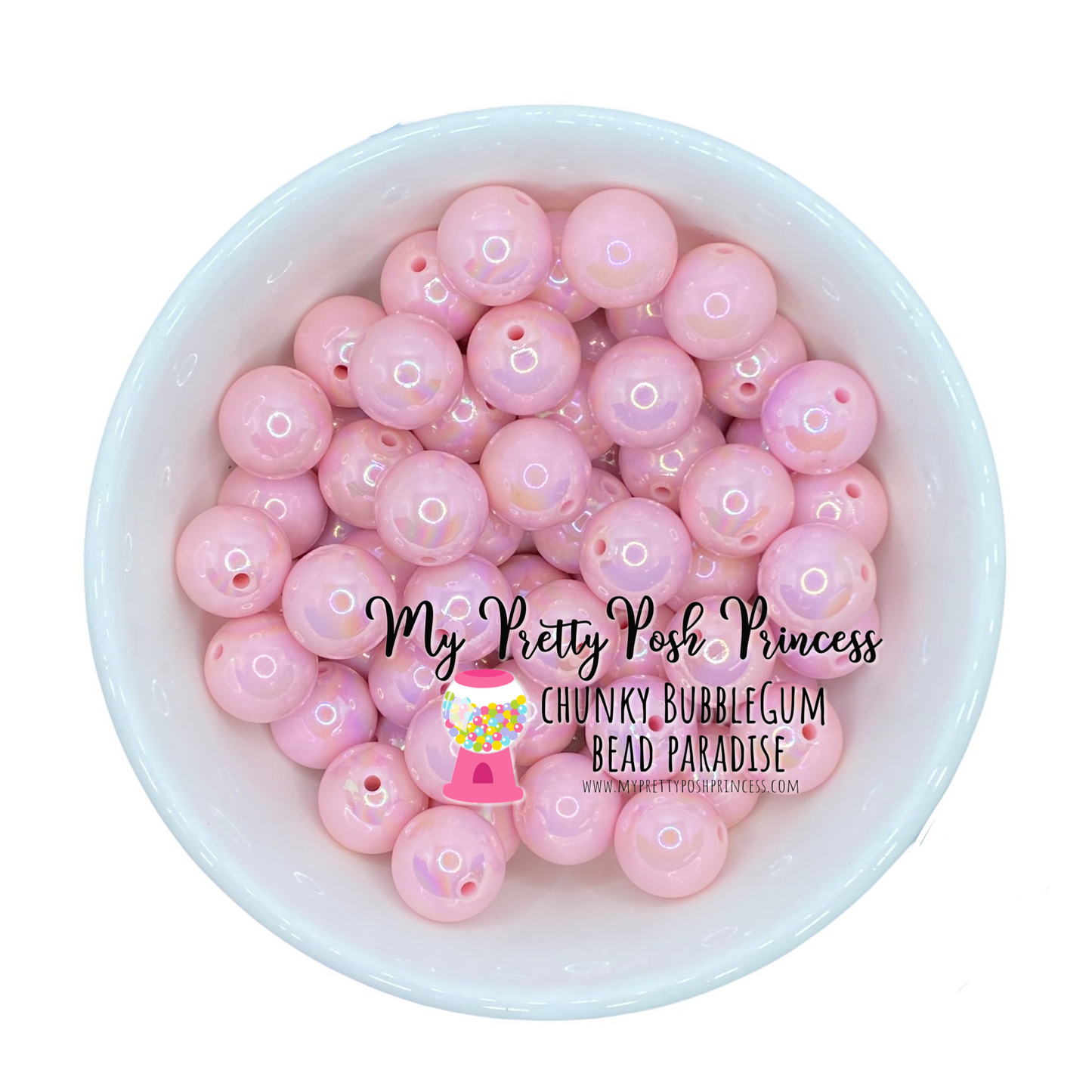 #214- 12mm Light Pink AB Solid Acrylic Beads (20 Count)