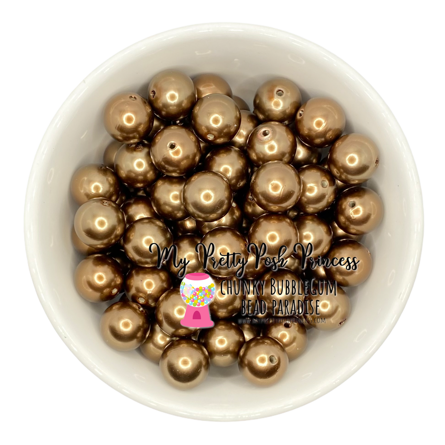 #397 - A46- 20mm Chocolate Pearl Acrylic Beads (1 Count)