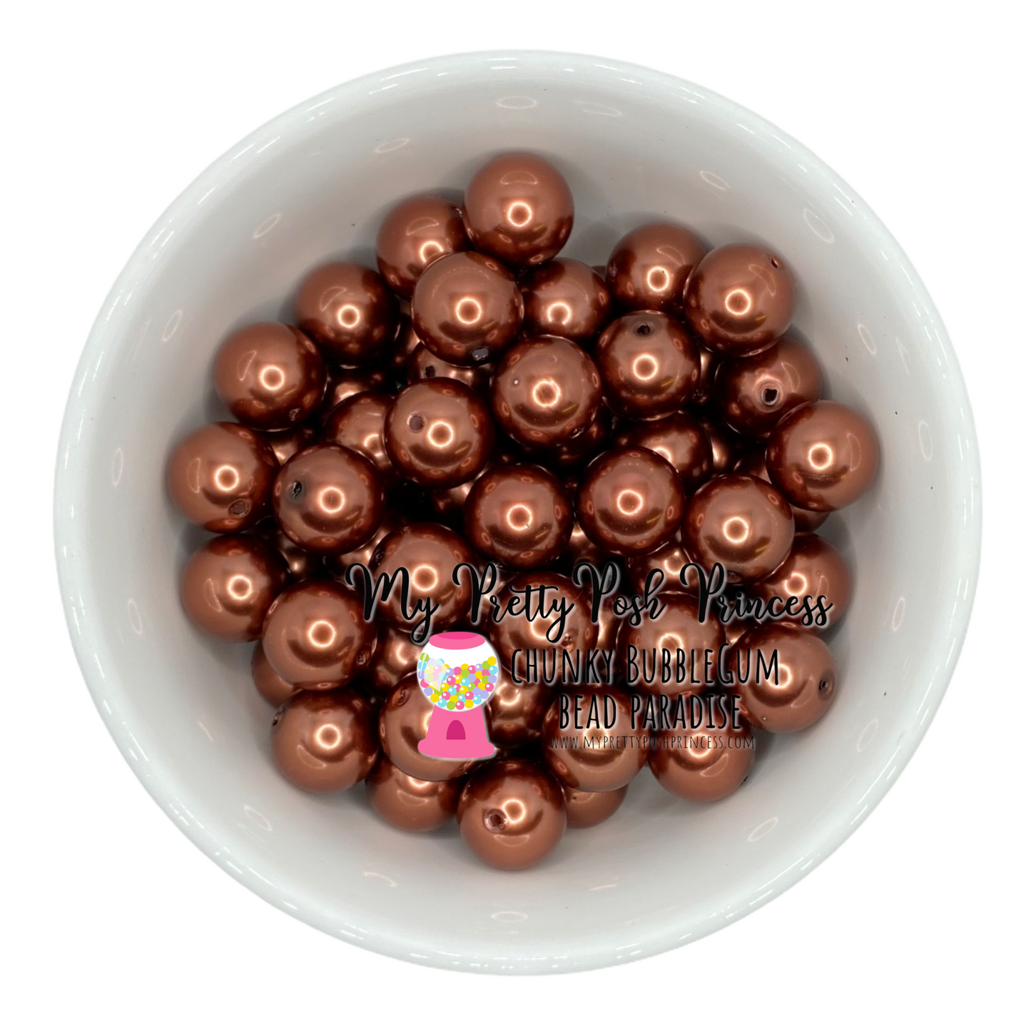 #418 - 20mm Penny Brown Pearl Acrylic Beads (1 Count)