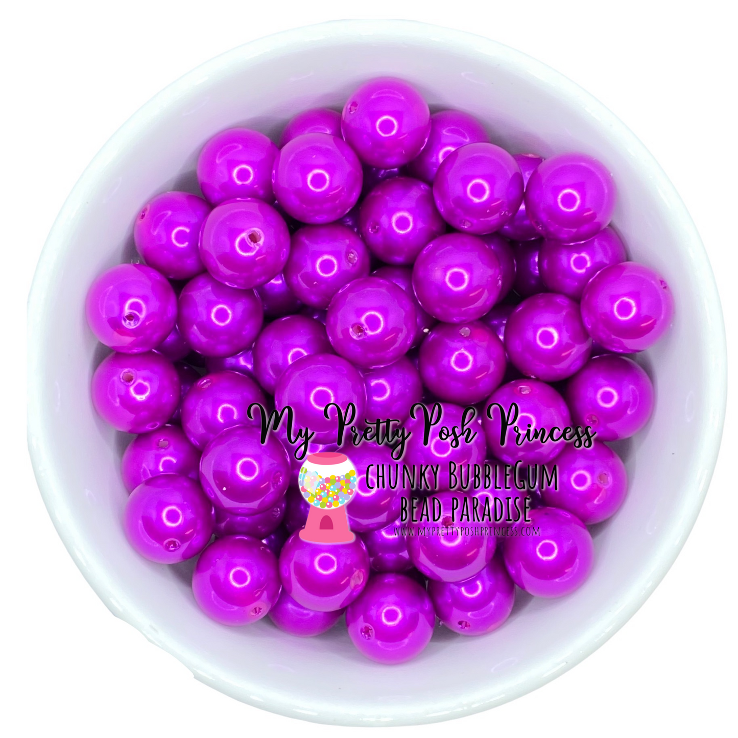 #79- a25- 12mm Dark Pink Pearl Acrylic Beads (20 Count)