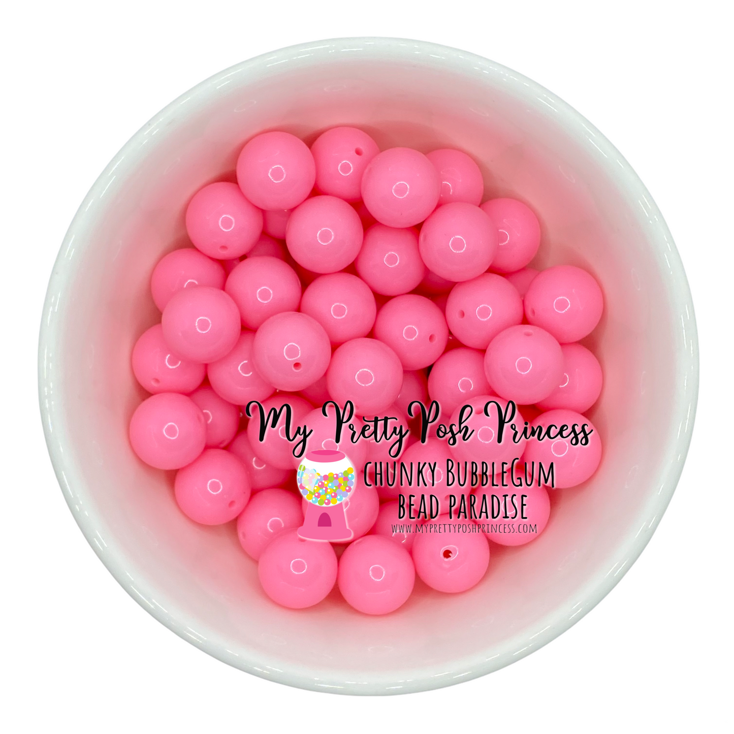 #40 - 12mm Flamingo Pink Solid Acrylic Beads (20 Count)