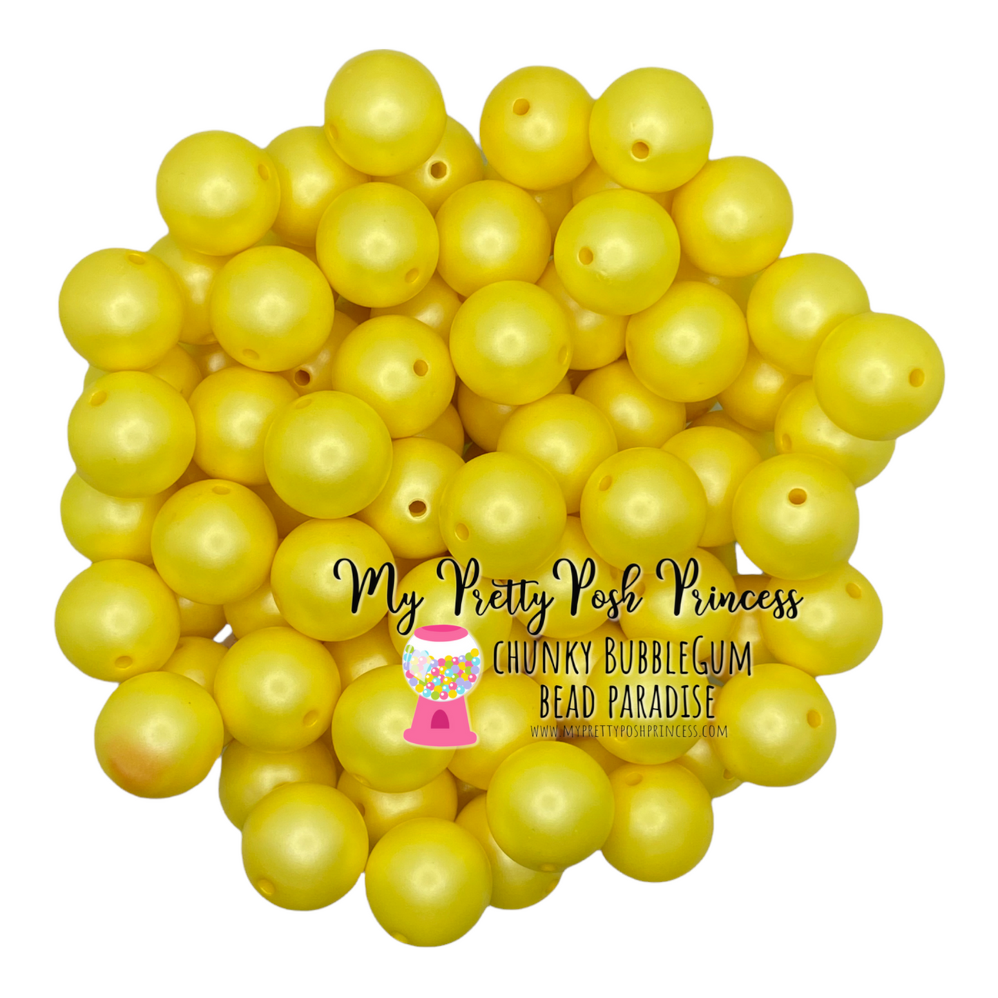 #123 - 12mm Yellow "Matte" Pearl Acrylic Beads (20 Count)