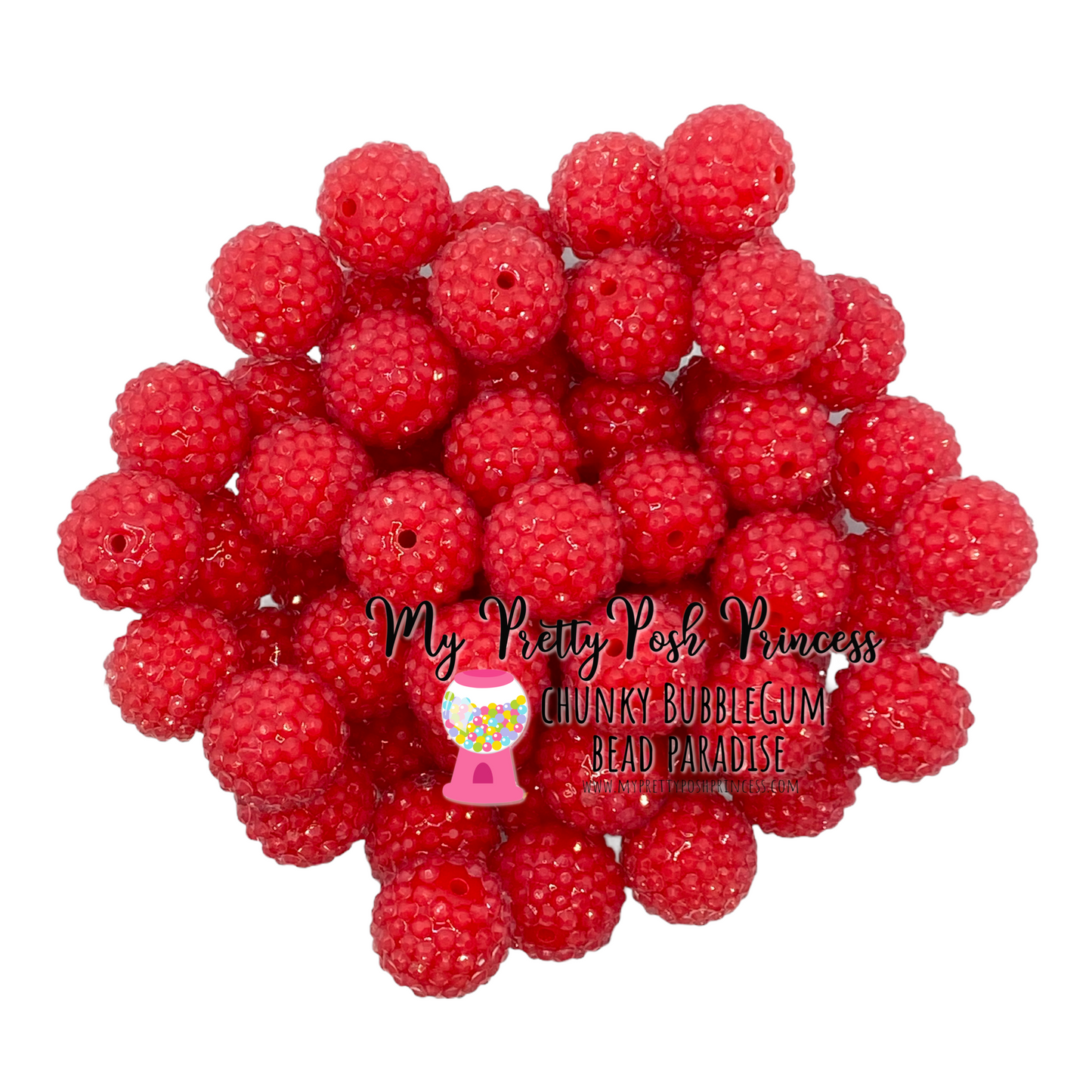 #1096 - 20mm Red Jelly Rhinestone Beads (1 Count)