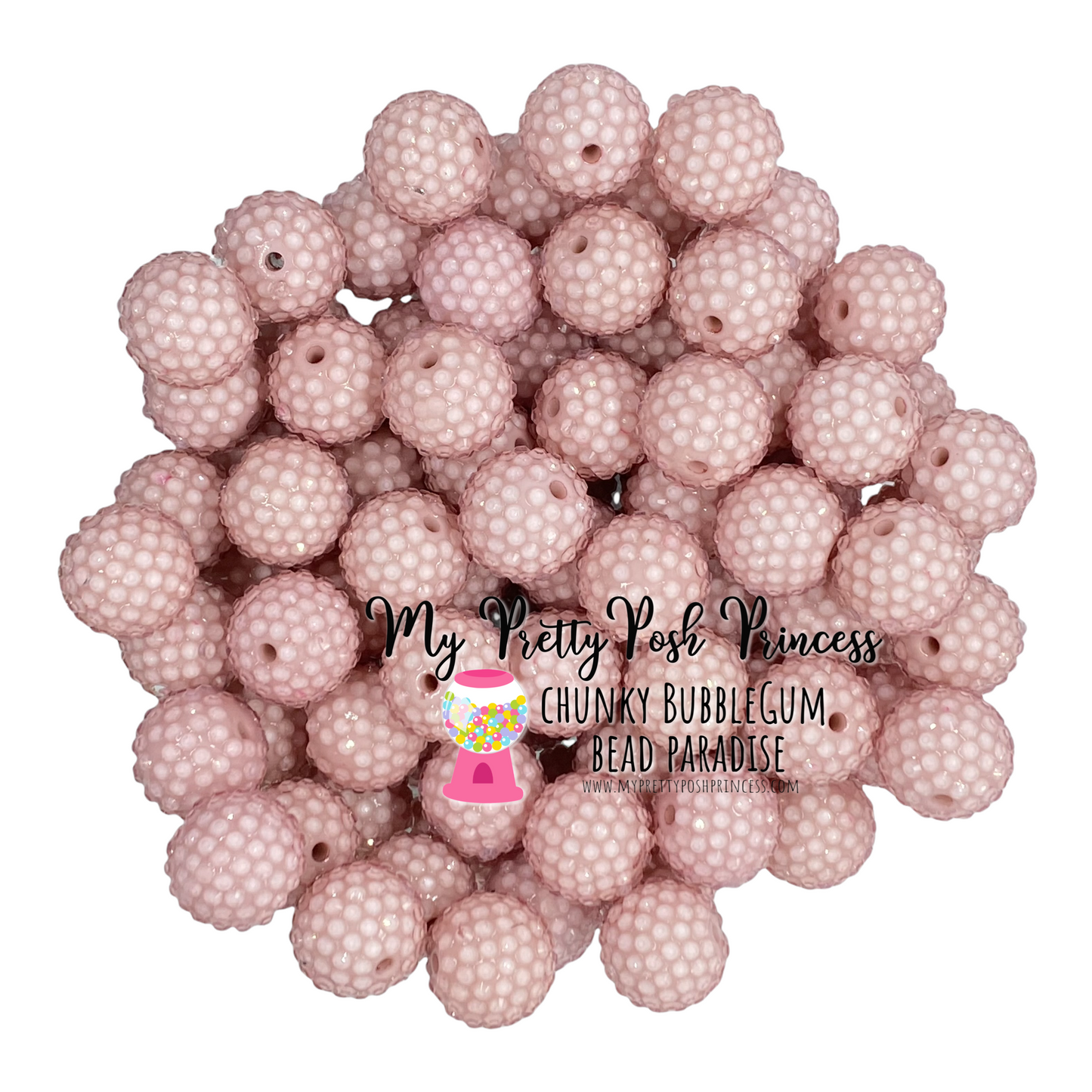 #265 - 12mm Light Mauve Jelly Rhinestone Acrylic Beads (20 Count)