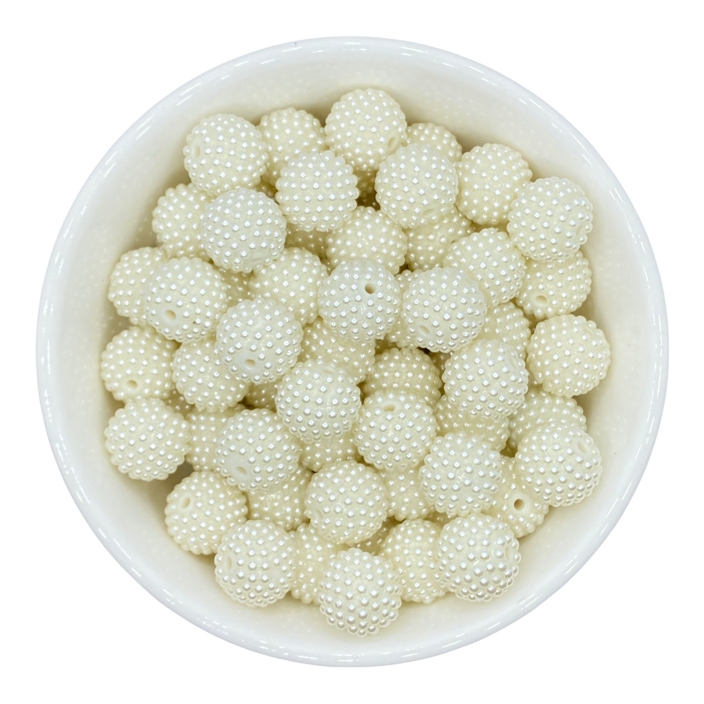 #1201 - 20mm Ivory Pearl Rhinestone Acrylic Beads (1 Count)