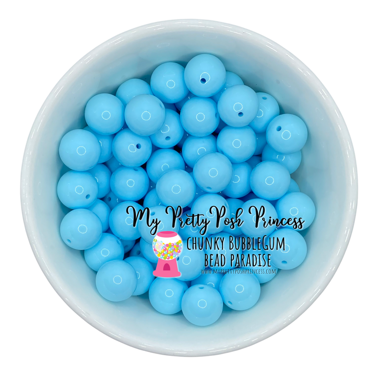 #28 - 12mm Light Blue Solid Acrylic Beads (20 Count)