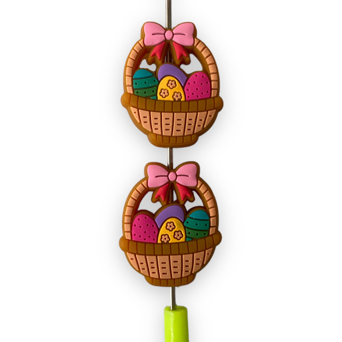 h882 - “Easter Basket” Silicone Focal Bead (1 Count)