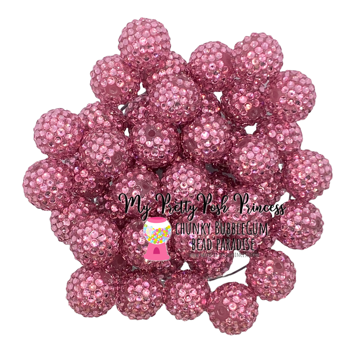 #1126 - 20mm Blush Rhinestone Beads (1 Count)