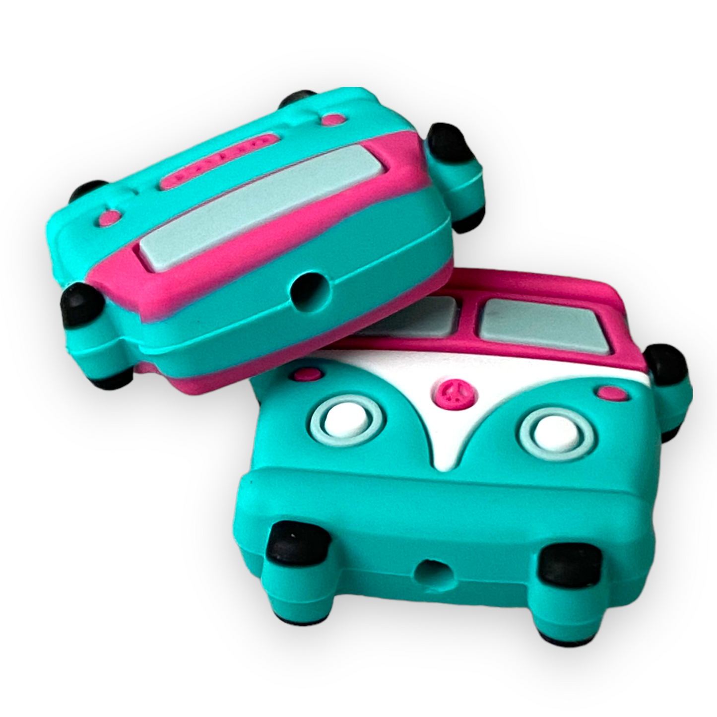 h1037 - “Aqua Peace Bus” Focal Bead (1 Count)