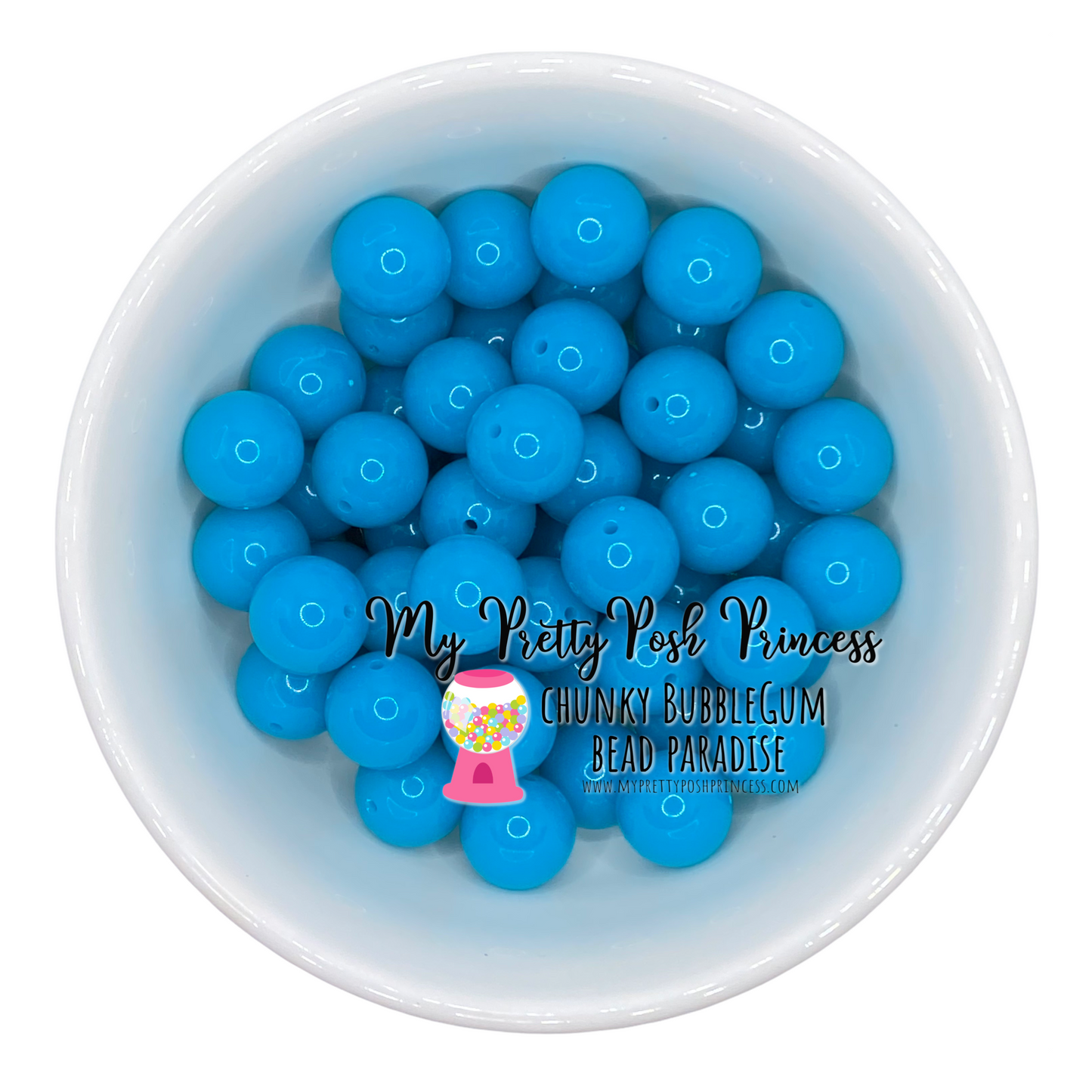#368- 20mm Neon Blue Solid Acrylic Beads (1 Count)