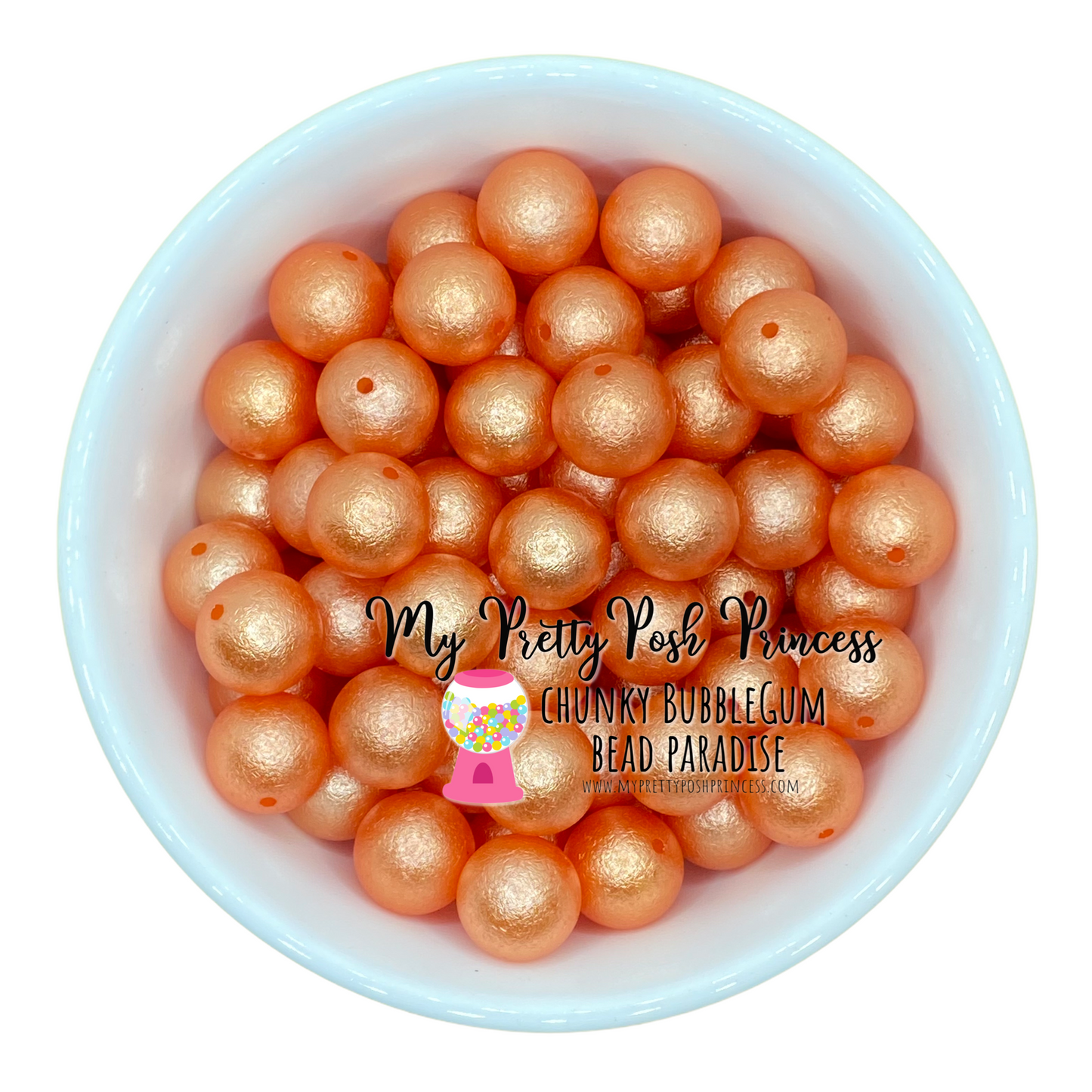 #661 - 20mm Orange "Wrinkle" Acrylic Beads (1 Count)