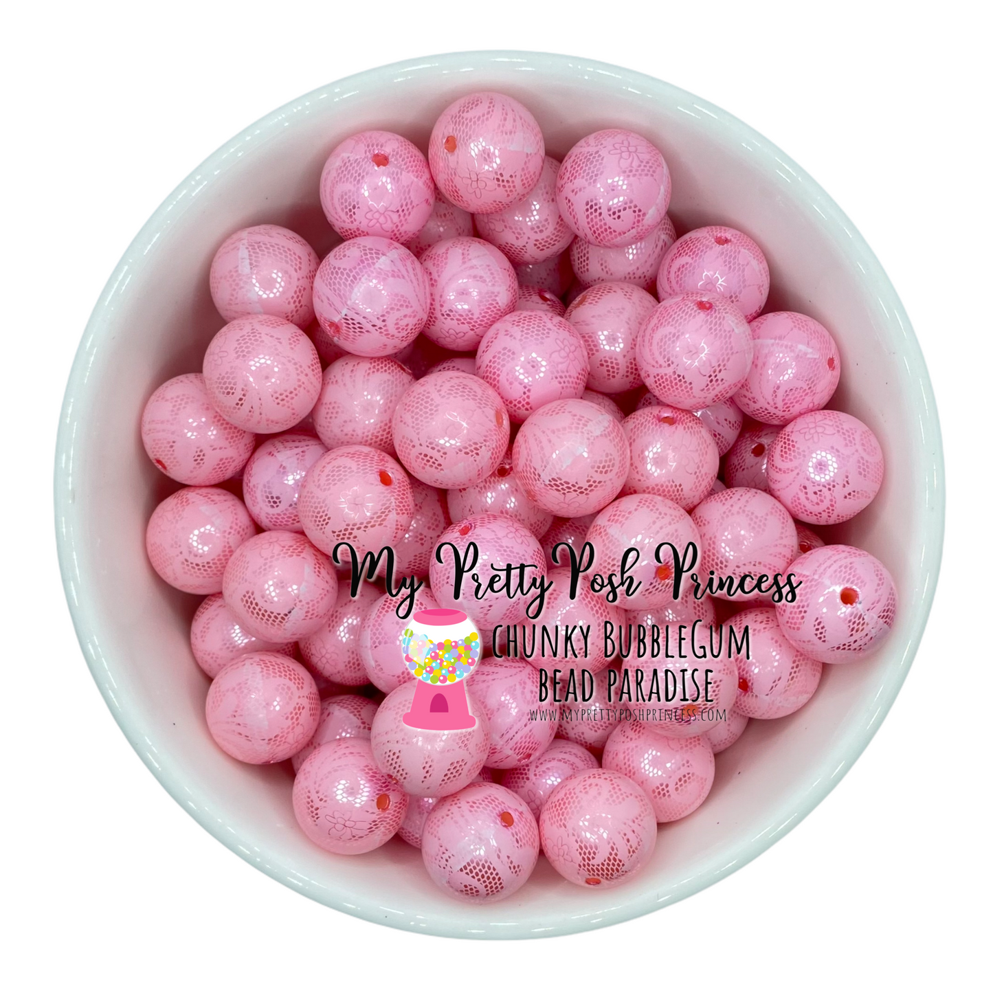 #868 - 20mm Light Pink “Pearl Lace" Acrylic Beads (1 Count)