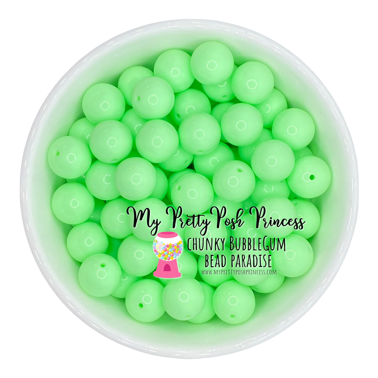 #357- 20mm Mint Green Solid Acrylic Beads (1 Count)