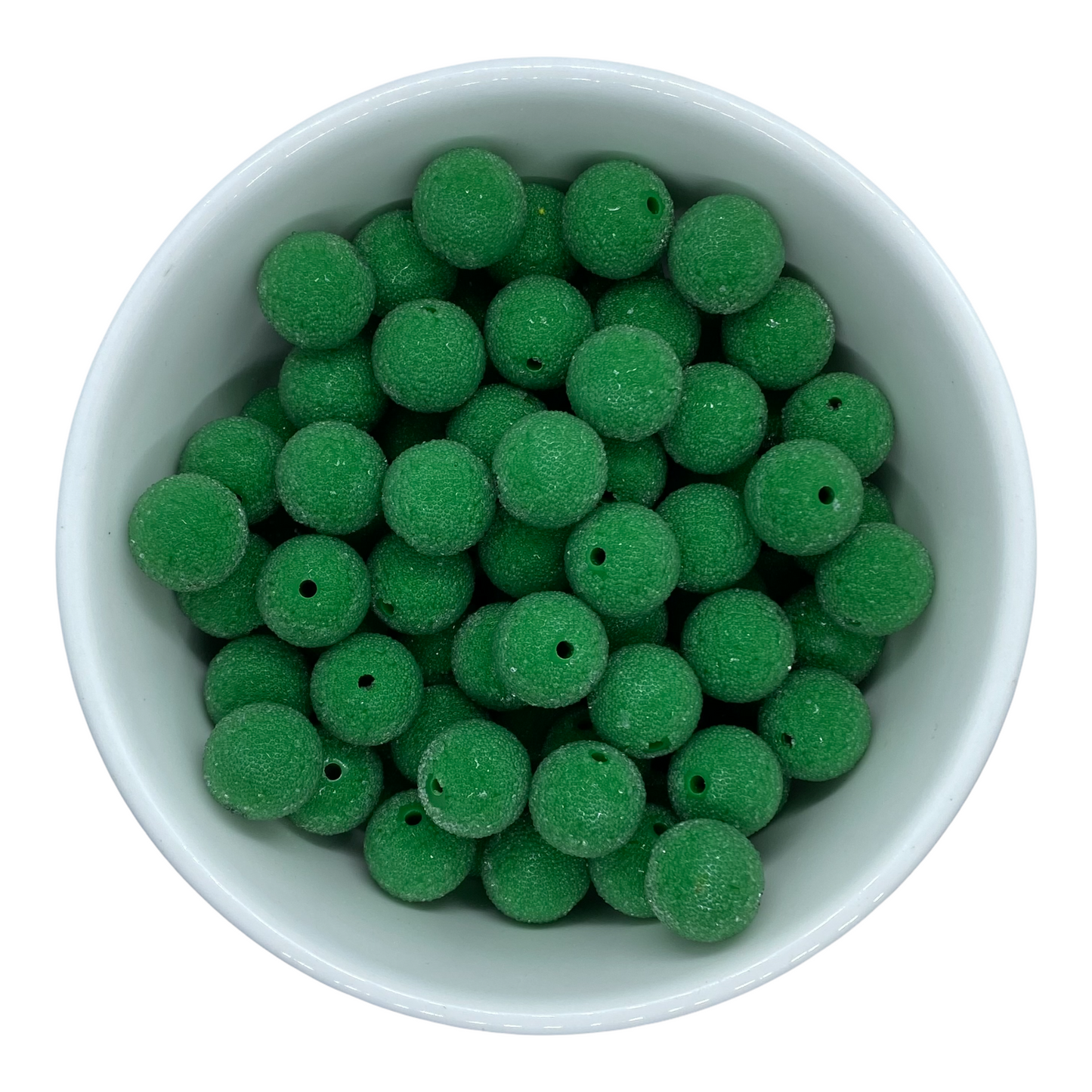 W504- 20mm Christmas Green “Sugar” Acrylic Bead (1 Count)