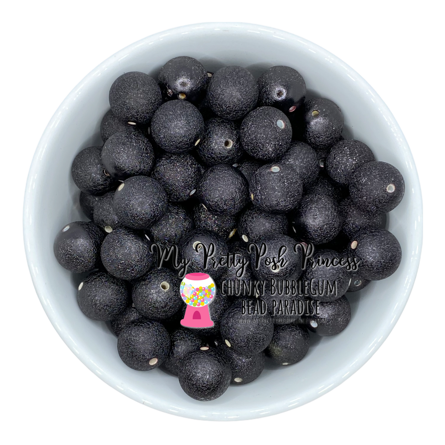 #897 - 20mm Black Stardust Acrylic Beads (1 Count)