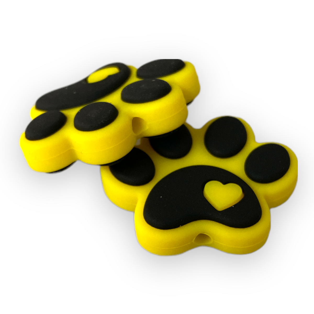X299 - “Yellow Paw" Focal (1 Count) Bead Silicone