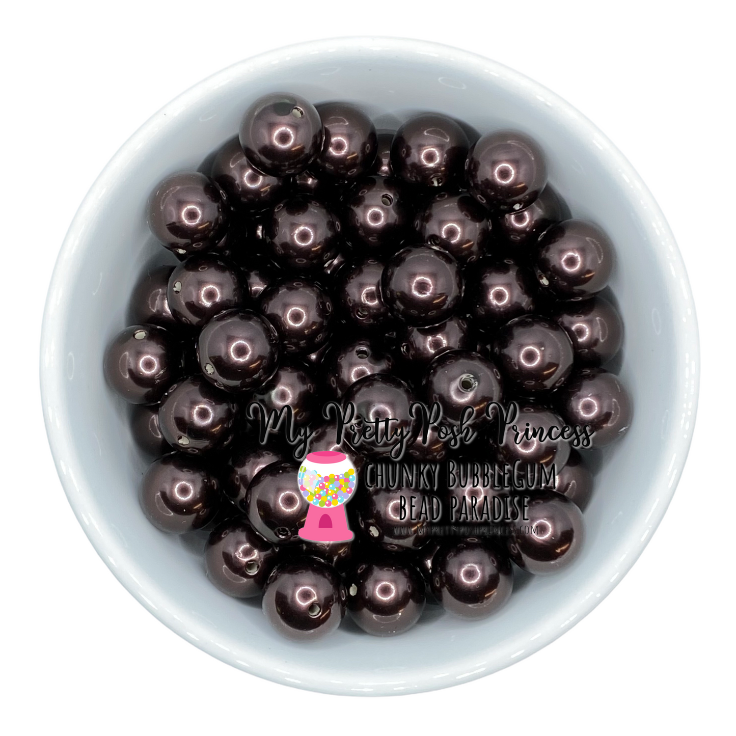 #390 - A36- 20mm Dark Brown Pearl Acrylic Beads (1 Count)