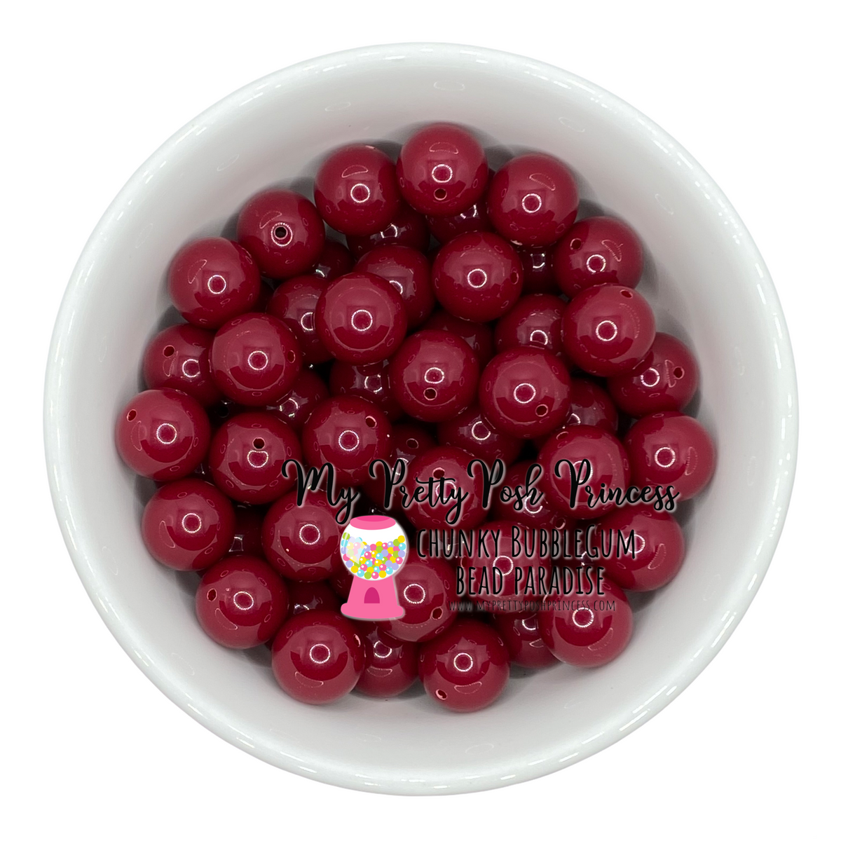 #18 - 12mm Dark Red Solid Acrylic Beads (20 Count)