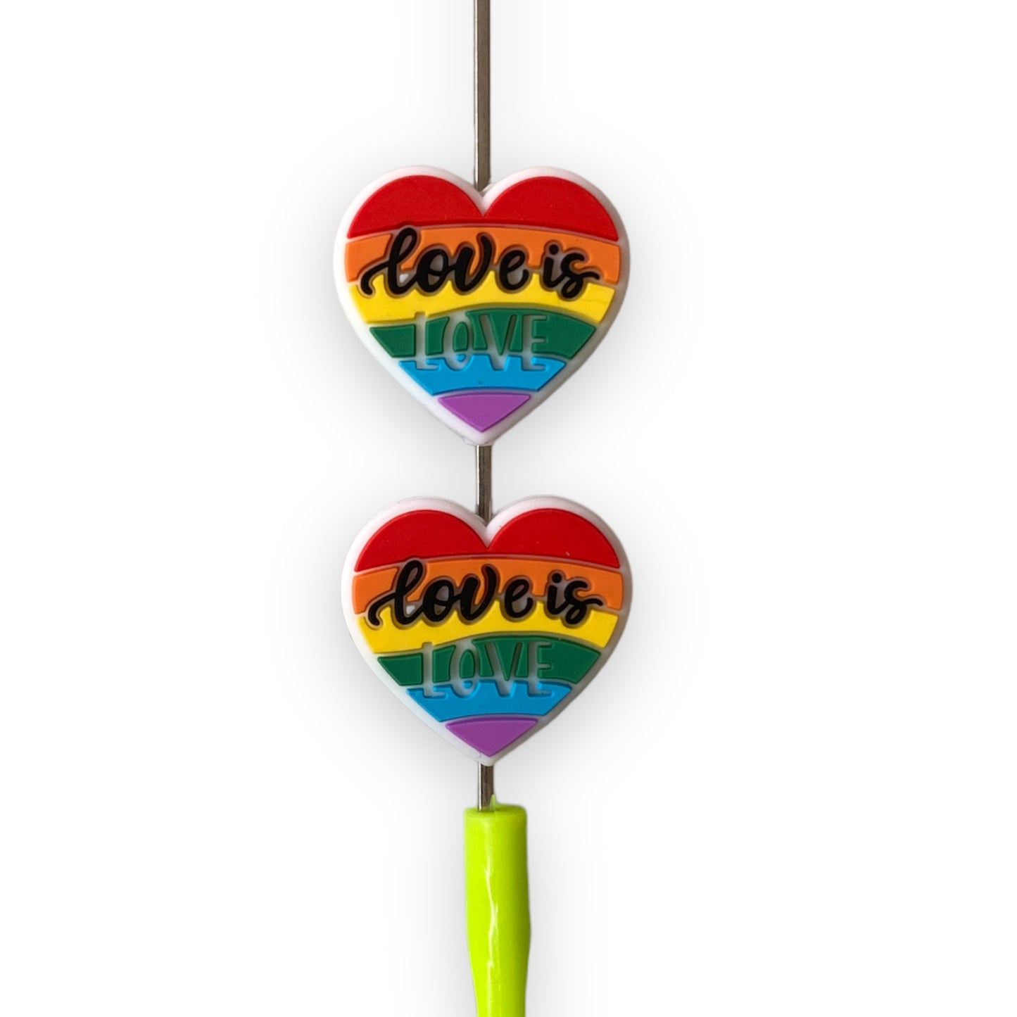 h939 - Love is Love Focal Bead Silicone Focal Beads (1 Count)