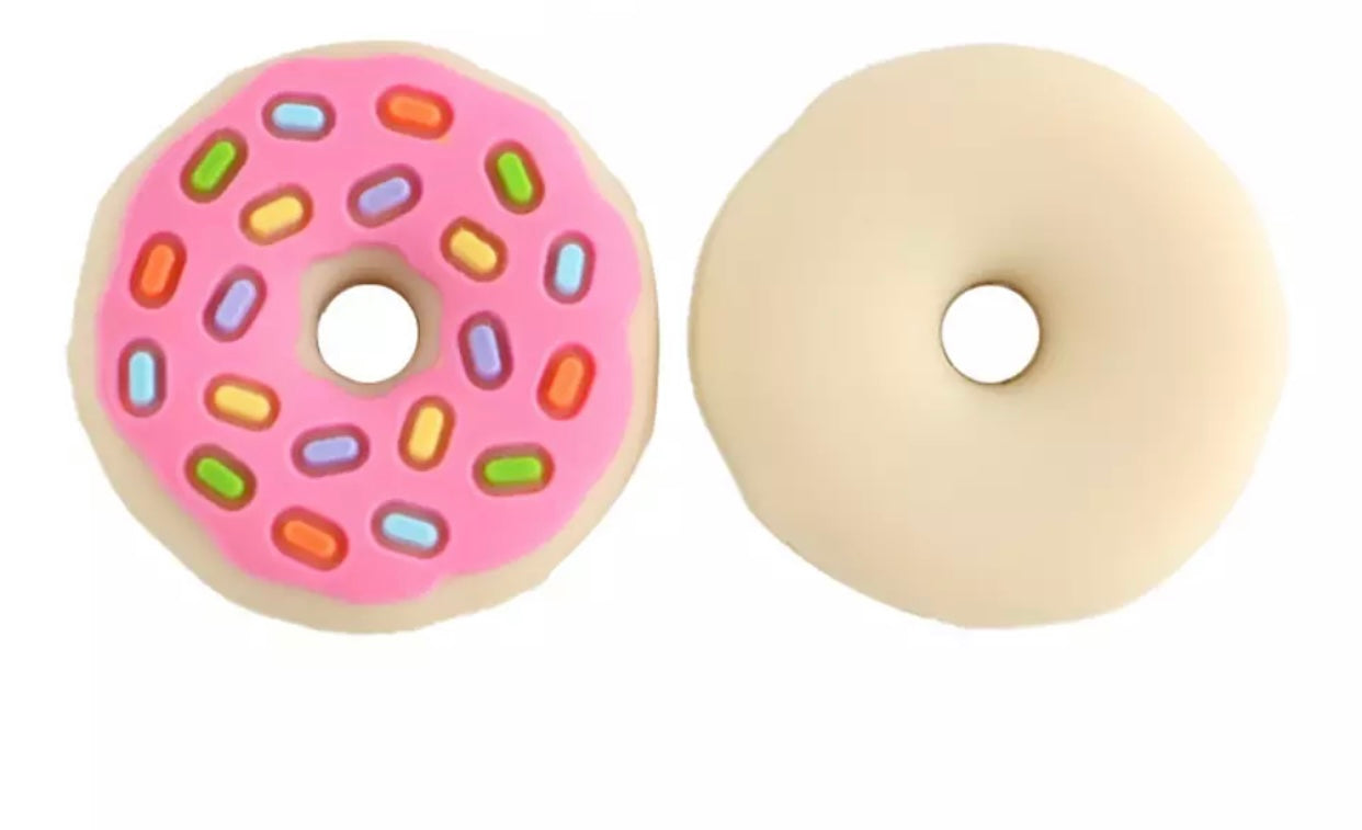 X132 - Pink Donut Silicone (1 Count) Focal Bead