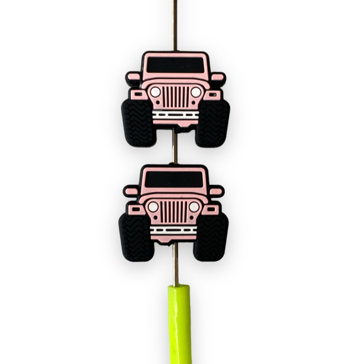 h1047 - Pink Truck Focal Bead Silicone Focal (1 Count)