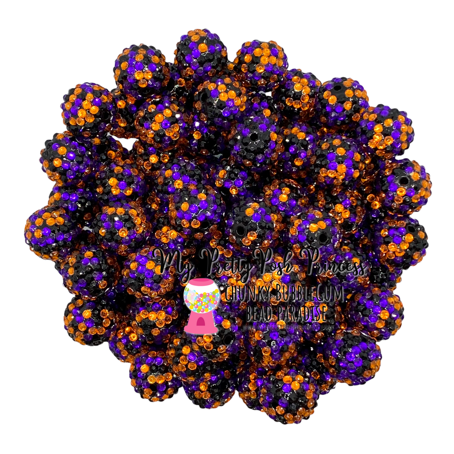 #252 - 12mm Orange Halloween Confetti Rhinestone = Beads