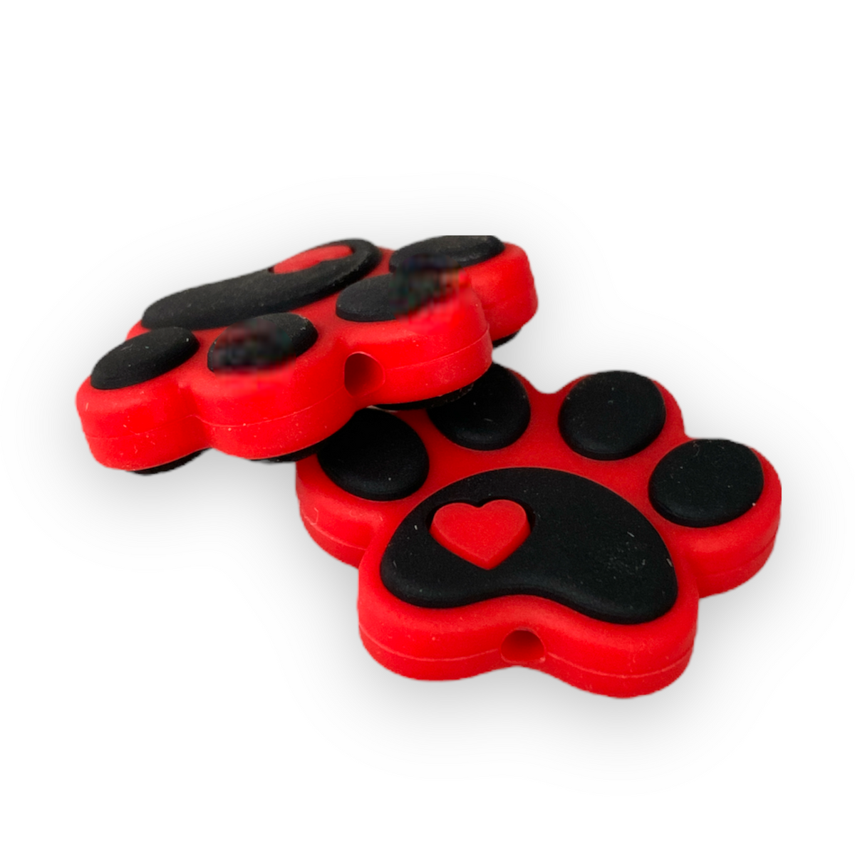 X296 - “Red Paw" Focal (1 Count) Bead Silicone