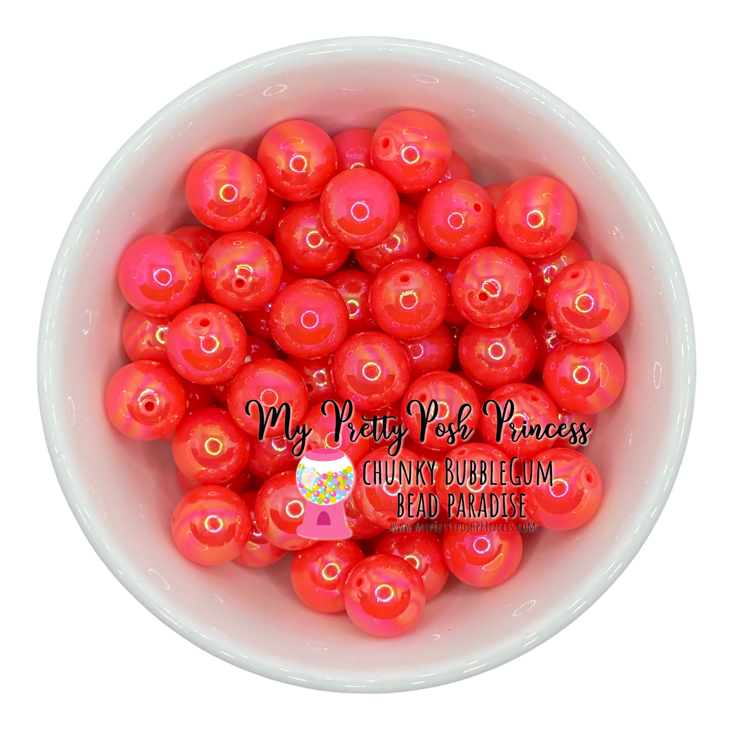abs3- 12mm Watermelon AB Solid Acrylic Beads (20 Count)