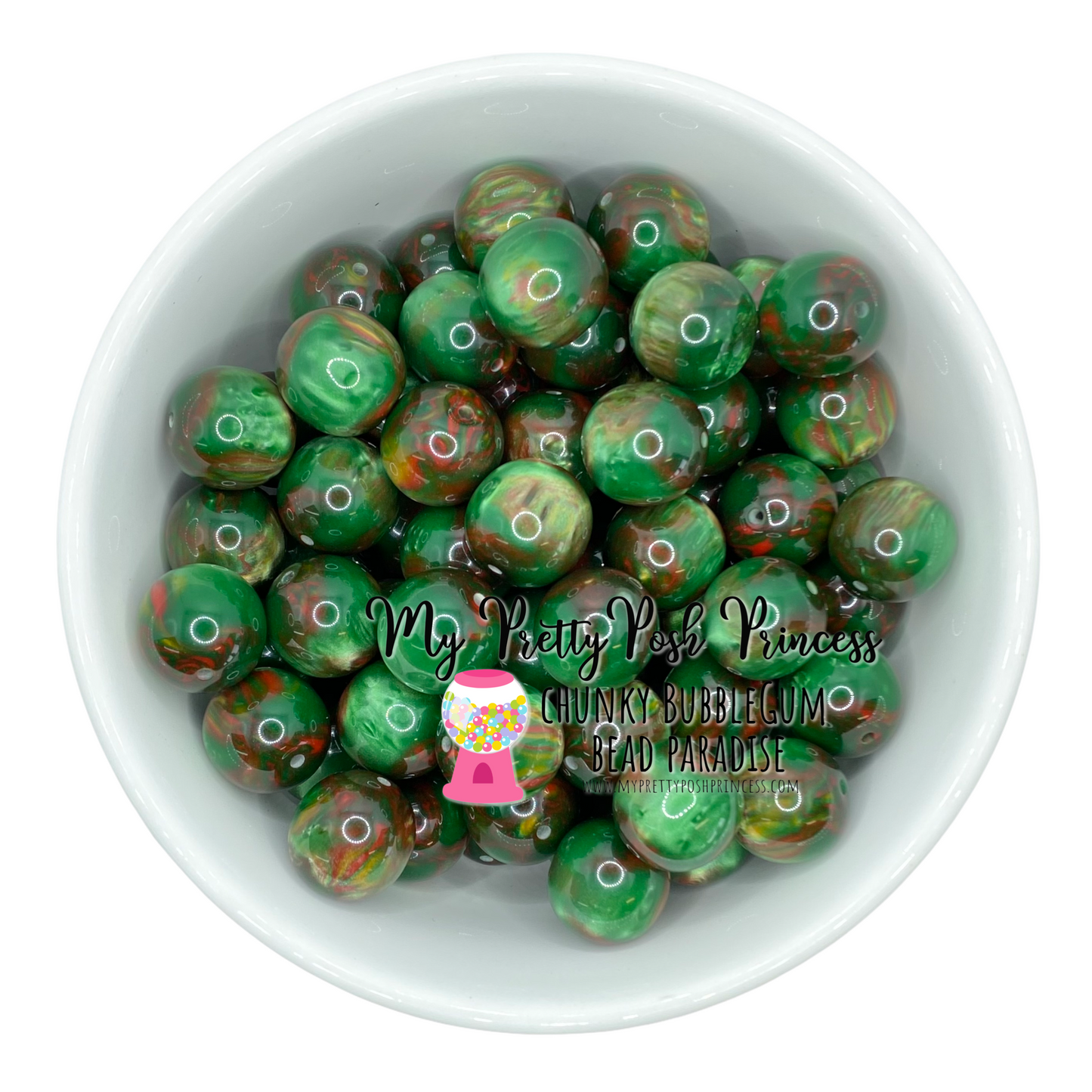 W405- 20mm Camouflage Jelly Acrylic Bead (1 Count)
