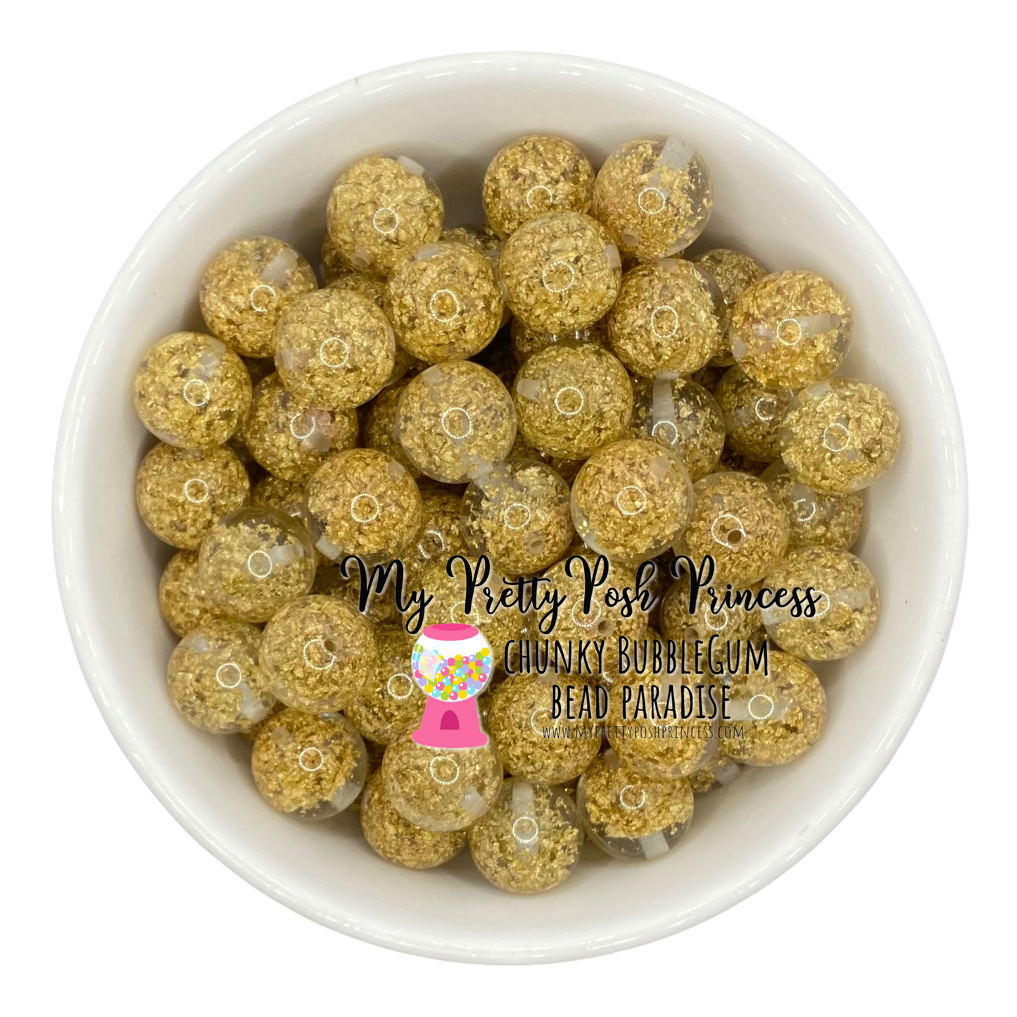 #909 - 20mm “Fools Gold” Acrylic Bead