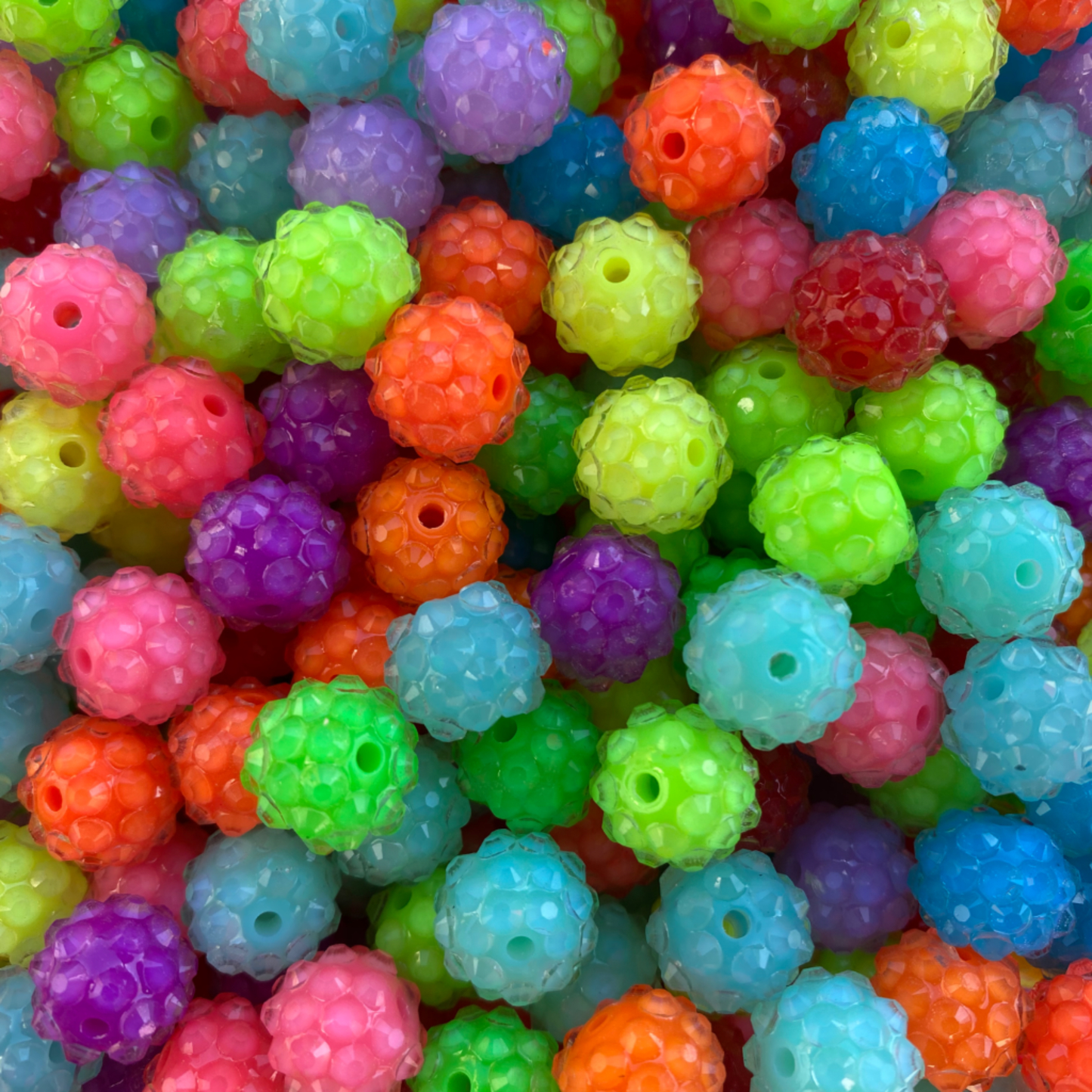 K- 581- 12mm Neon Rhinestones Mixed Bag (100 Count)