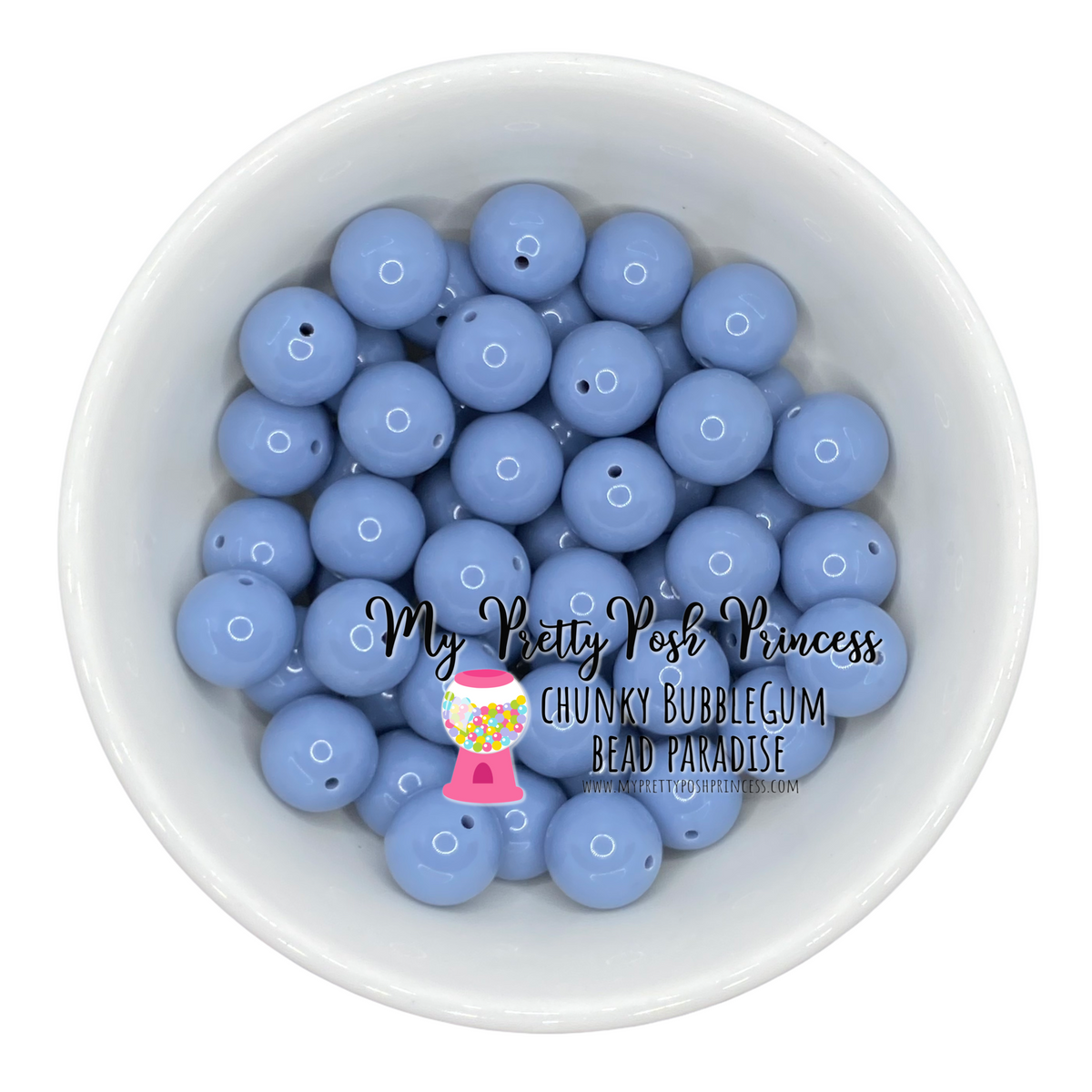 #21- 12mm Smokey Blue Solid Acrylic Beads (20 Count)