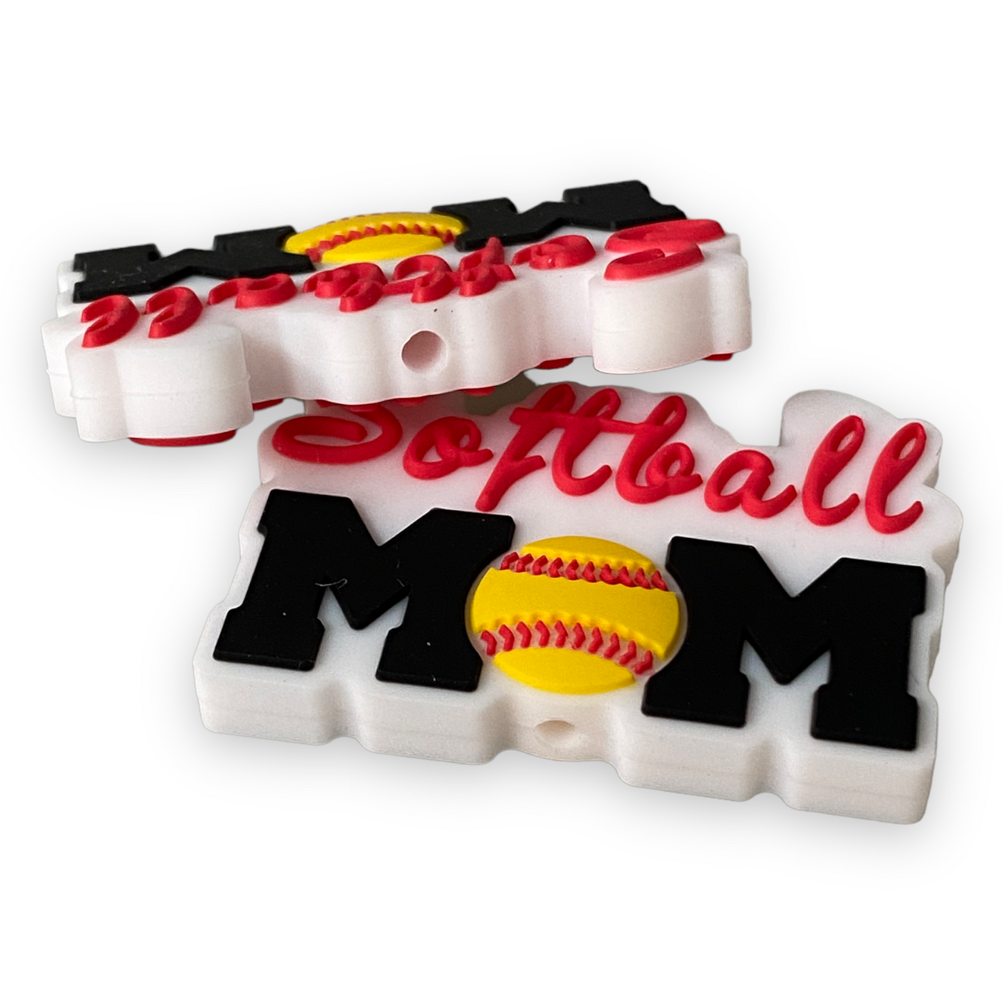 X235 - Softball Mom Silicone (1 Count) Focal Bead