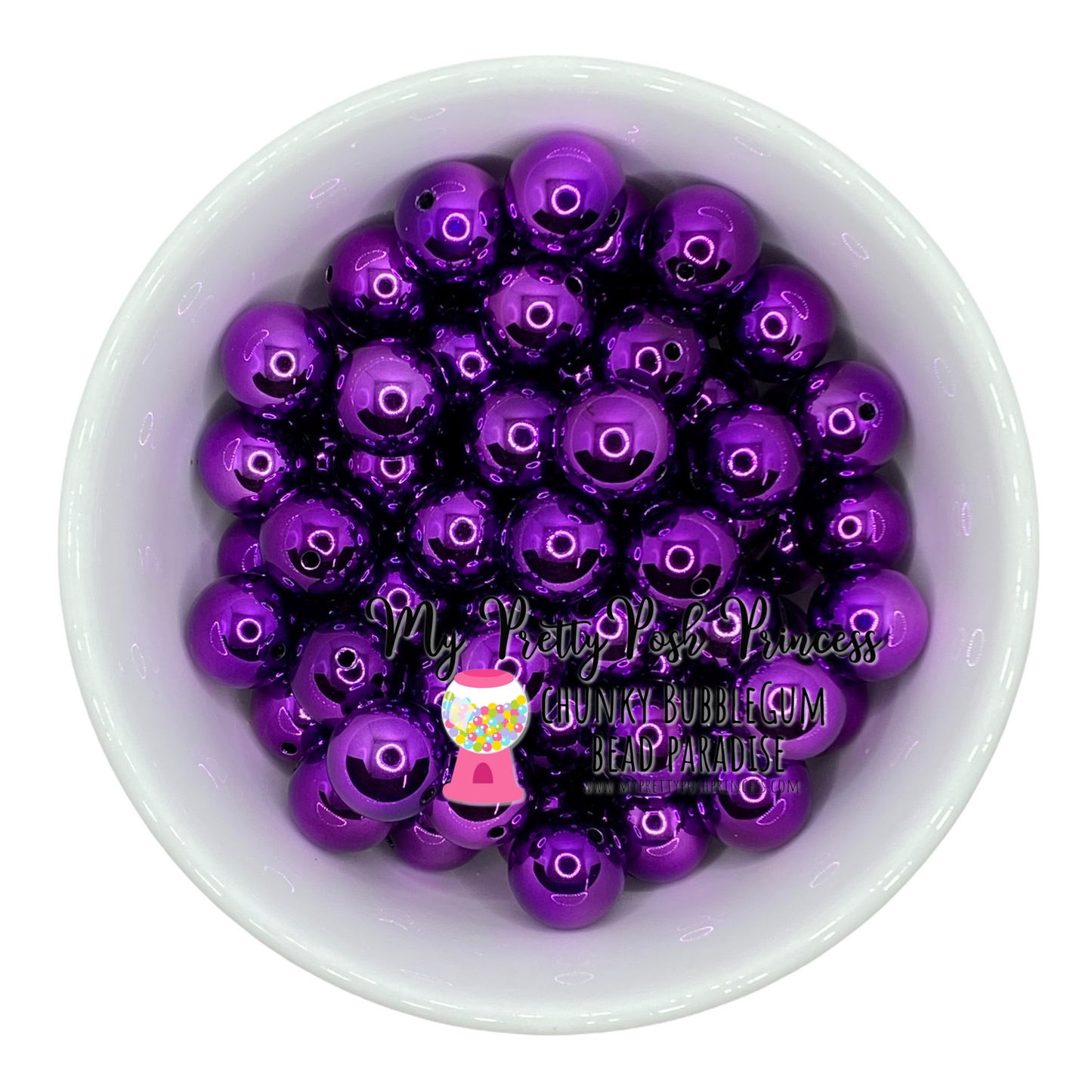 #570 - 20mm Purple UV Acrylic Beads (1 Count)