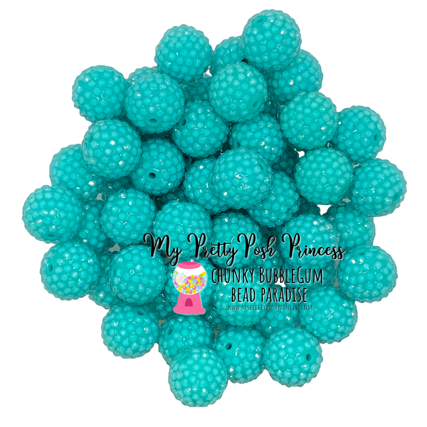 #1075 - 20mm Teal Jelly Rhinestone Beads (1 Count)