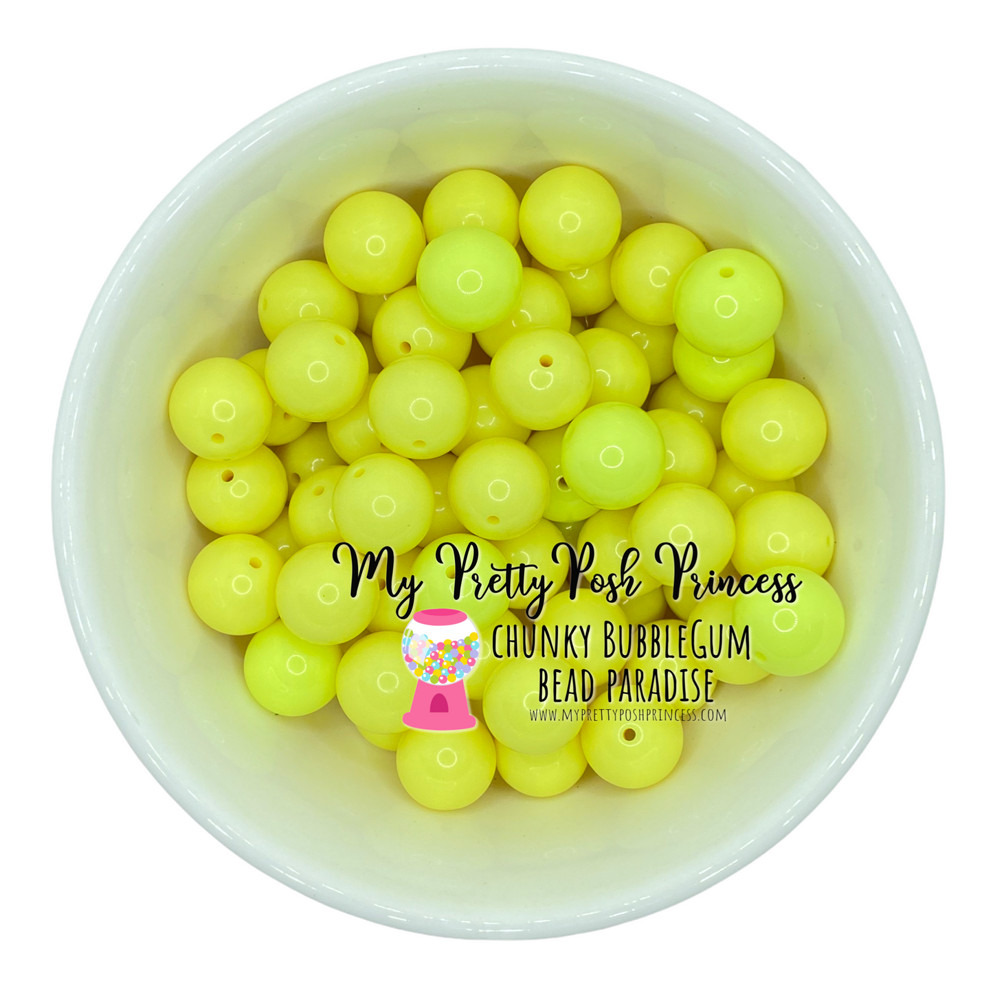 #298 - 20mm Pale Yellow Solid Acrylic Beads (1 Count)