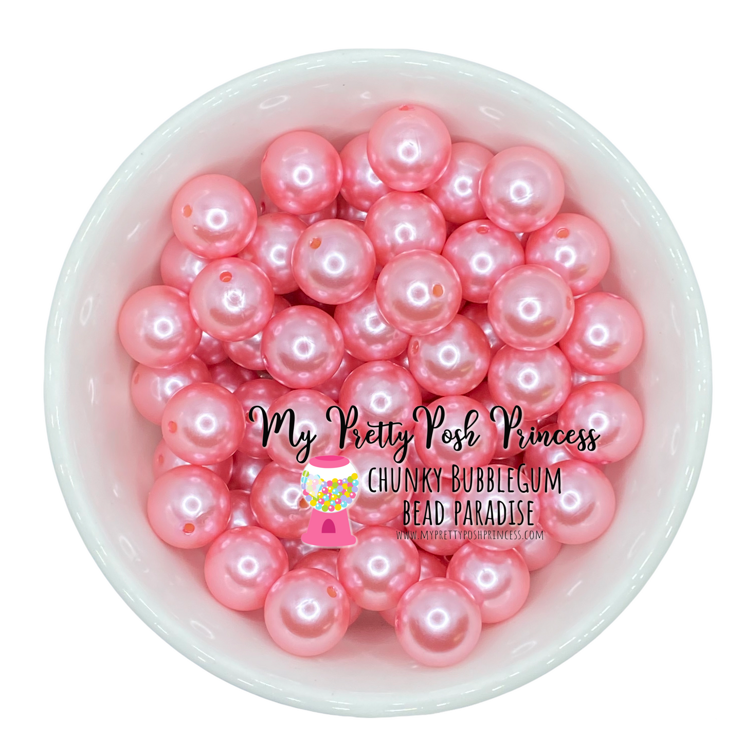 #112- a75- 12mm Light Pink Pearl Chunky Beads (20 Count)