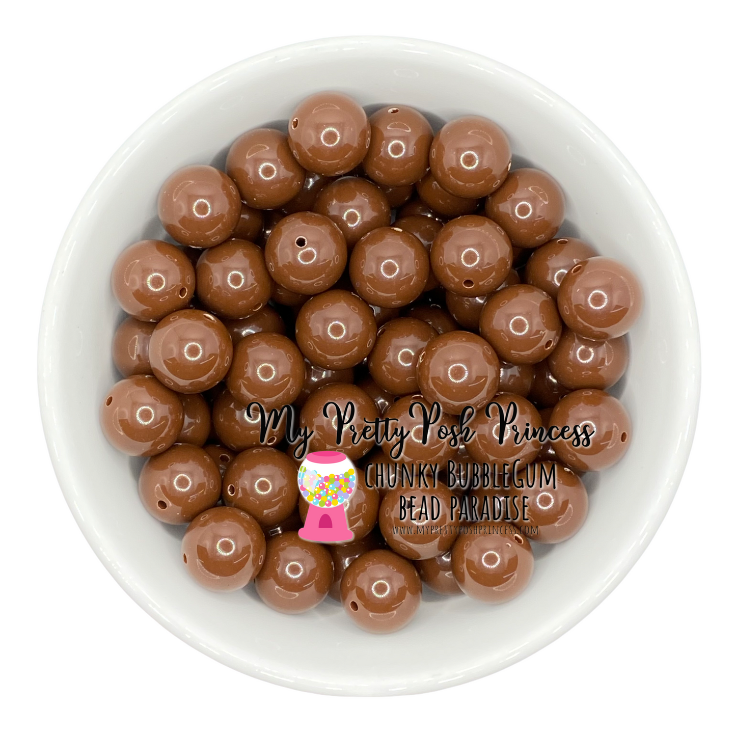 #2 - 12mm Dark Brown Solid Acrylic Beads (20 Count)