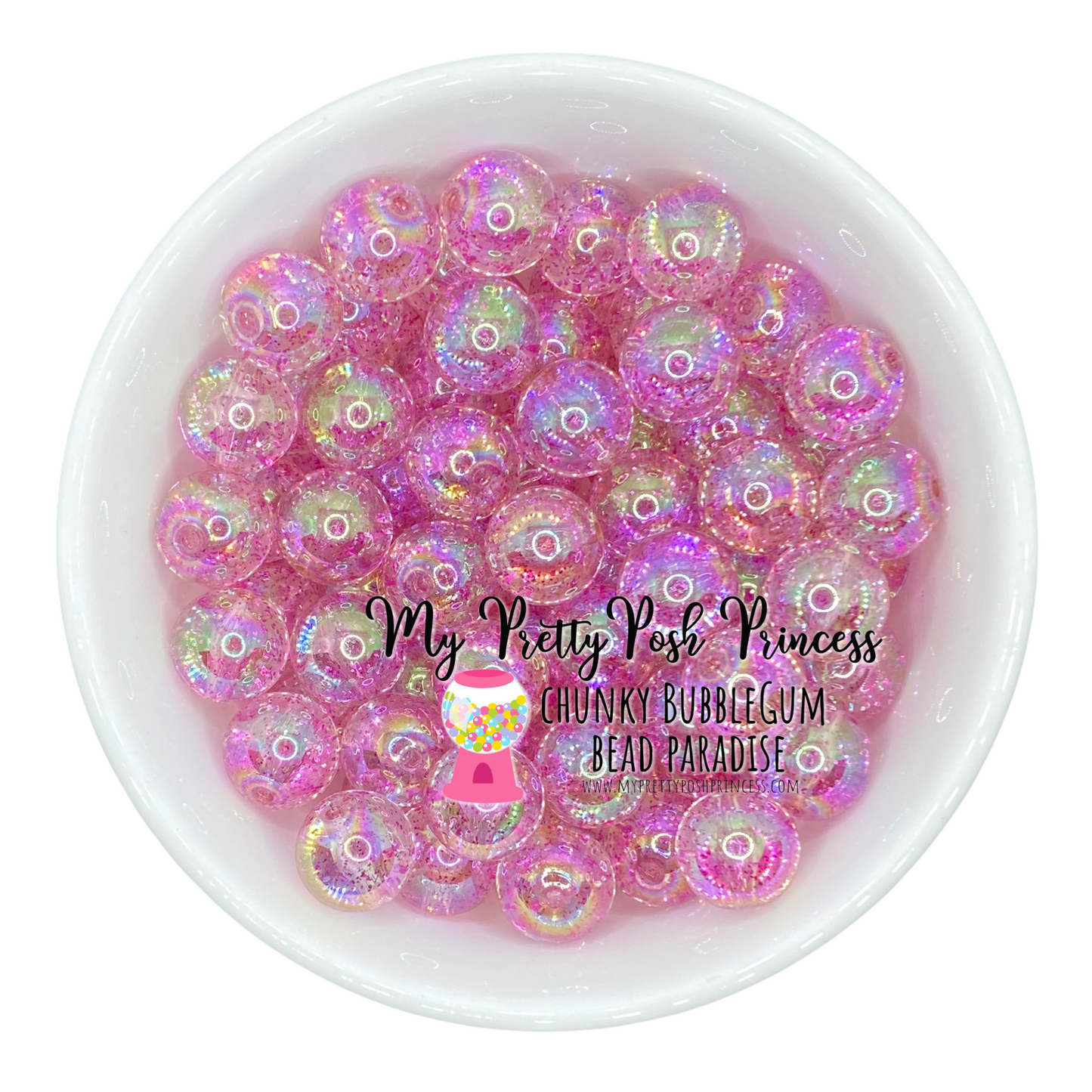 #505 - 20mm Mauve Jelly Glitter Acrylic Beads (1 Count)