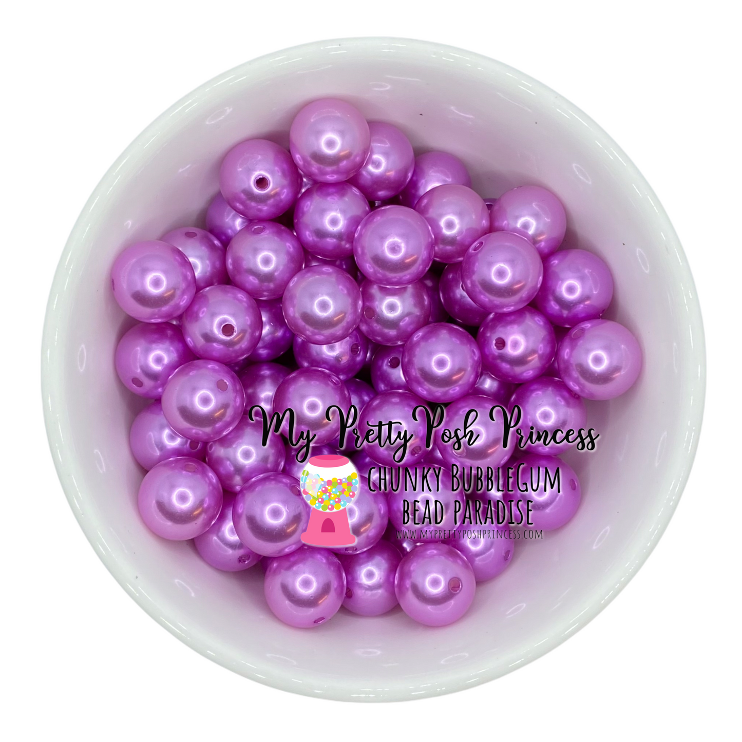 #423 - A78- Lavender- 20mm Pearl Acrylic Beads (1 Count)