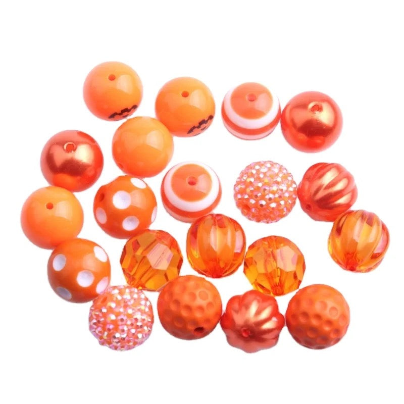 20-M5- 20mm "Orange" (50 Count) Acrylic Bead Pack