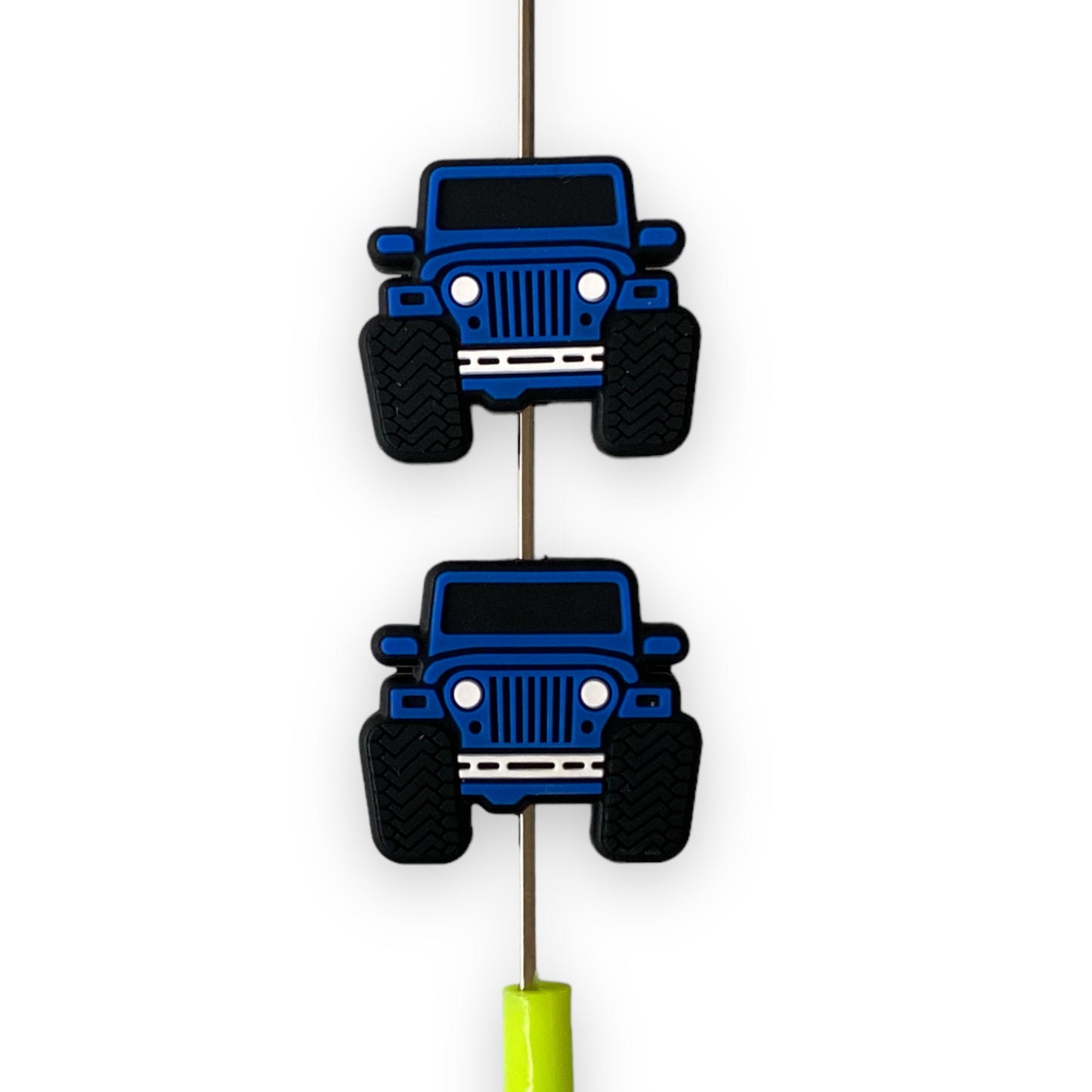 h1048 - Blue Truck Focal Bead Silicone Focal Bead (1 Count)