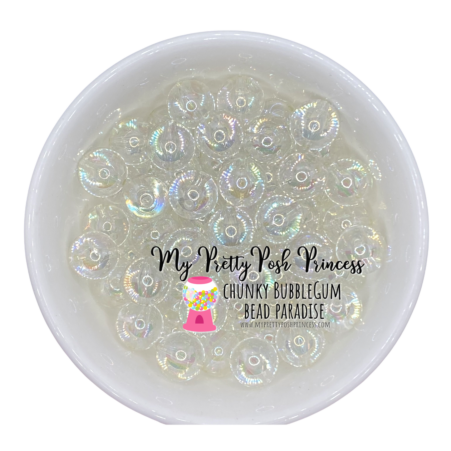 #576 - 20mm Clear "Jelly AB" Acrylic Beads (1 Count)